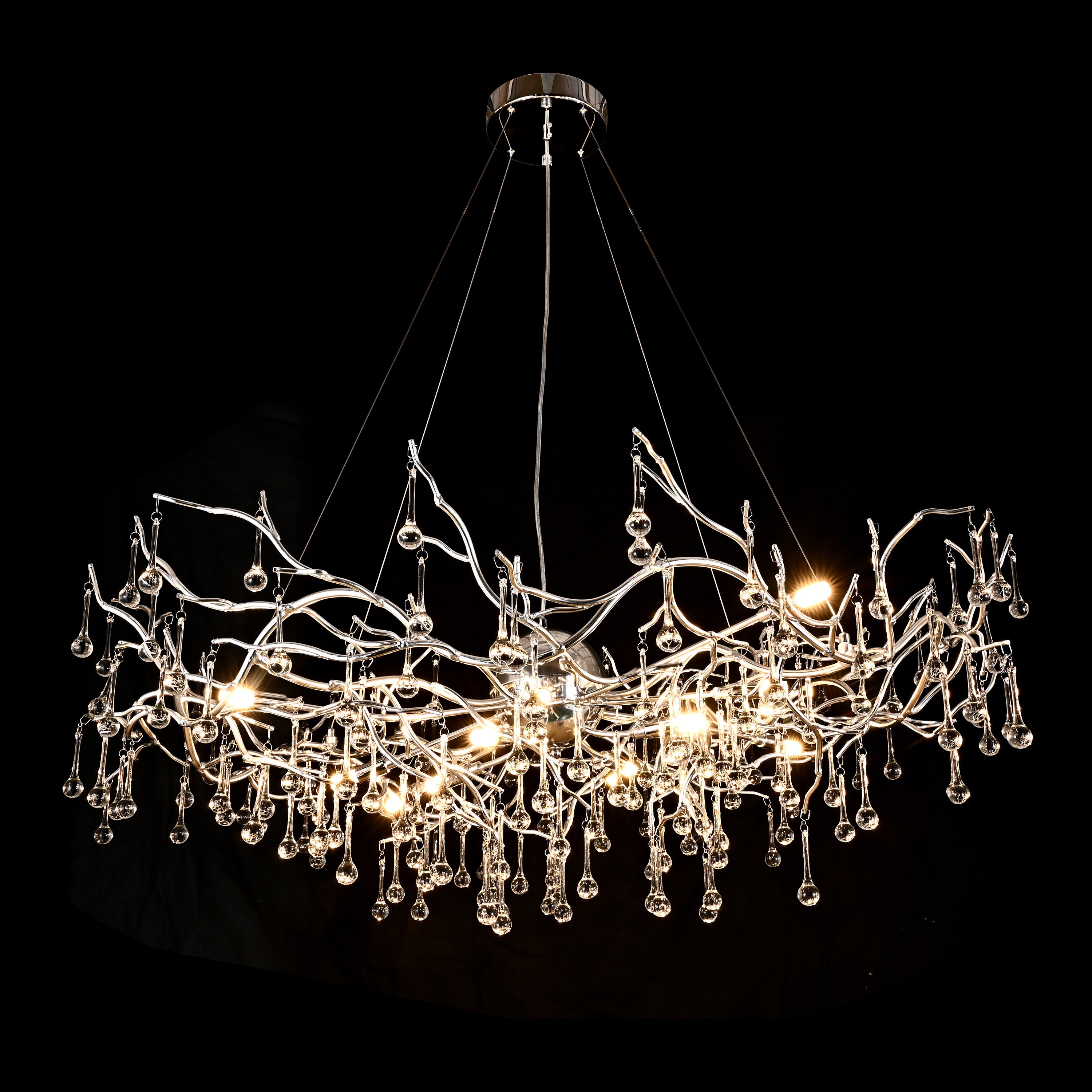 Dawn Livio Teardrop Branching Brass Round Chandelier - Italian Concept