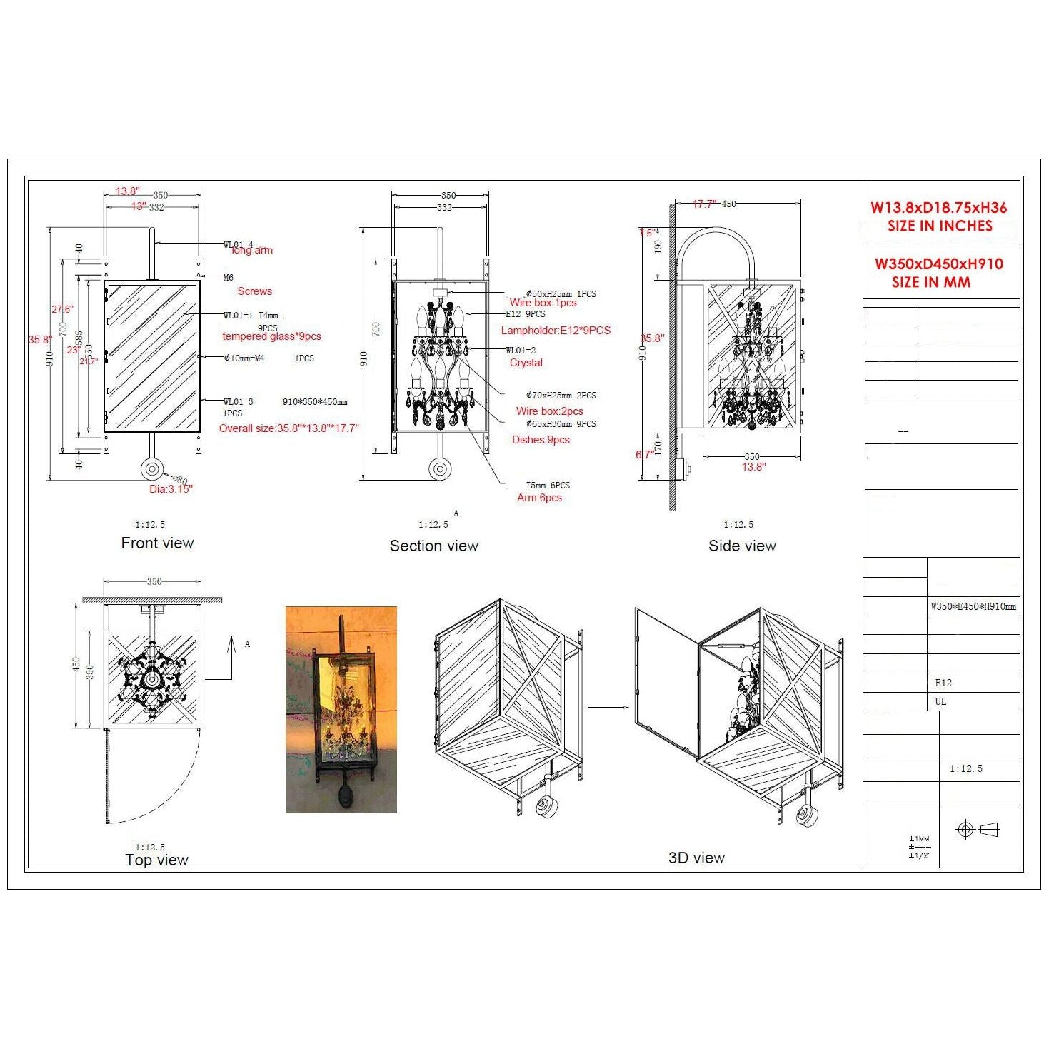 Outdoor Sconce Large Rococo Crystal Chandelier - Chandelier