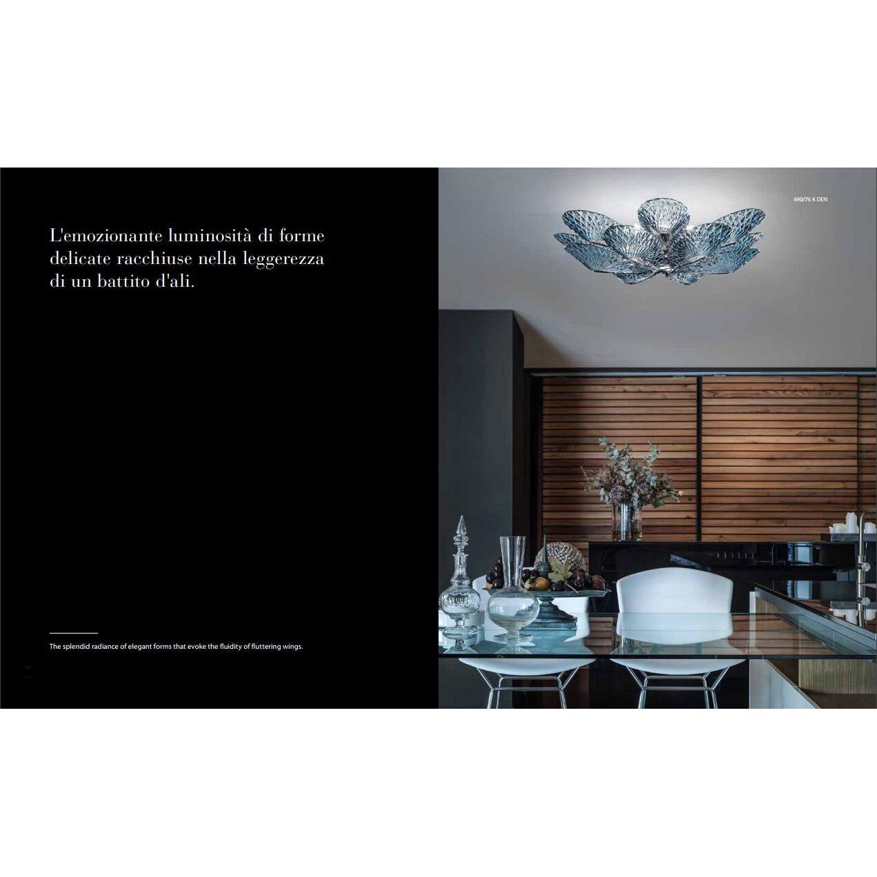 Flushmount Bella Murano Glass Flower Chandelier - Italian Concept