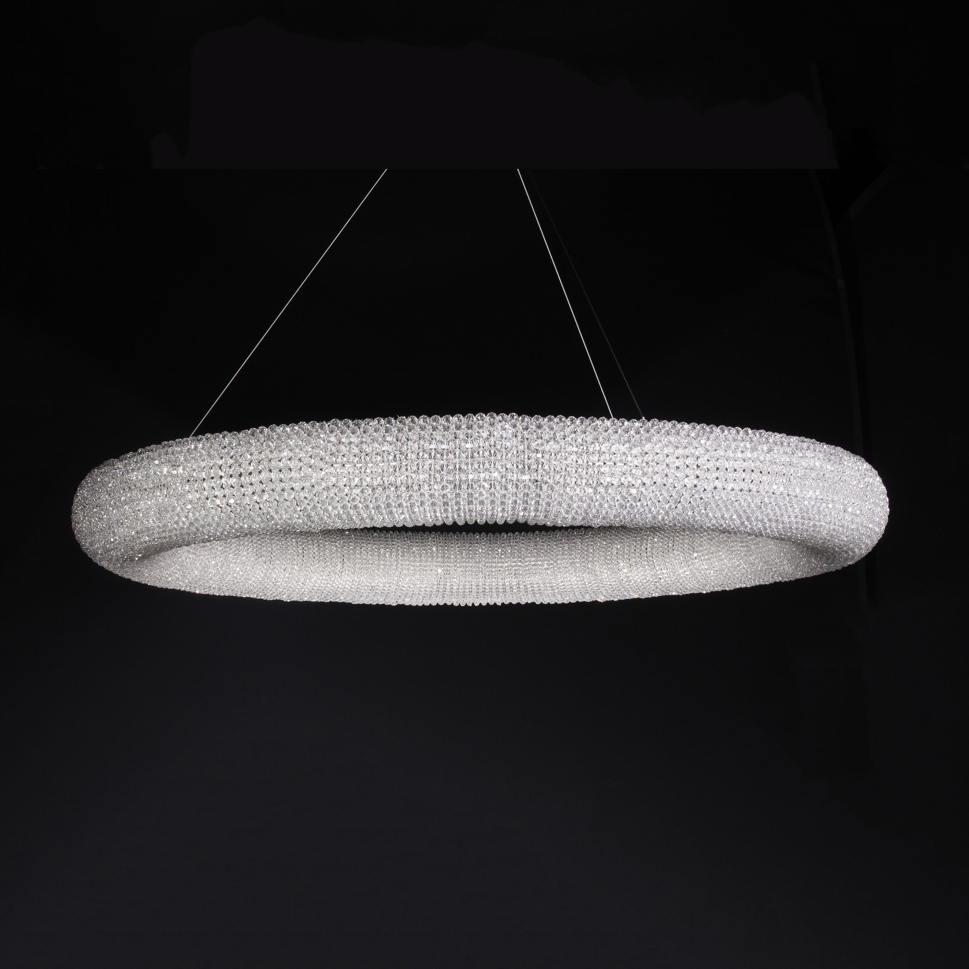 Empire Round Crystal Ring Beaded Chandelier - Italian Concept
