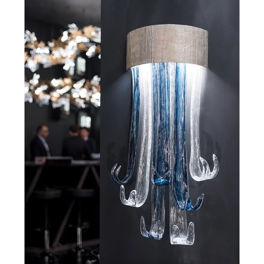 Blue Rainfall / Waterfall Murano Glass Chandelier - Italian Concept -