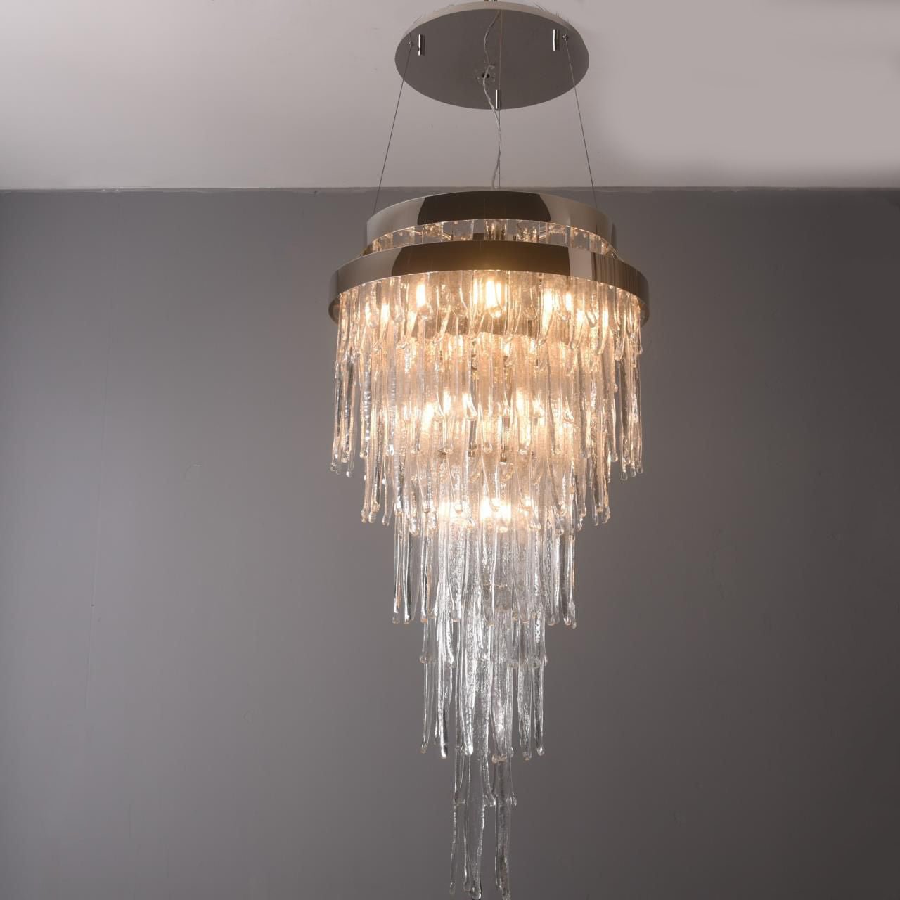 Lebal Waterfall Tubular Foyer Chandelier - Italian Concept