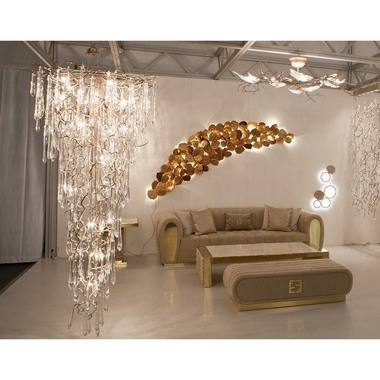 Livio Round Foyer Branching Teardrop Chandelier - Italian Concept -
