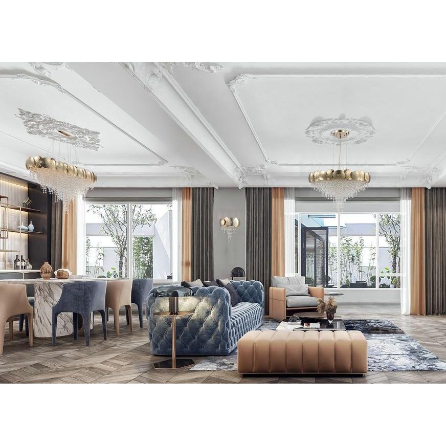 Amadeo Oval Brass Crystal Chandelier - Italian Concept -