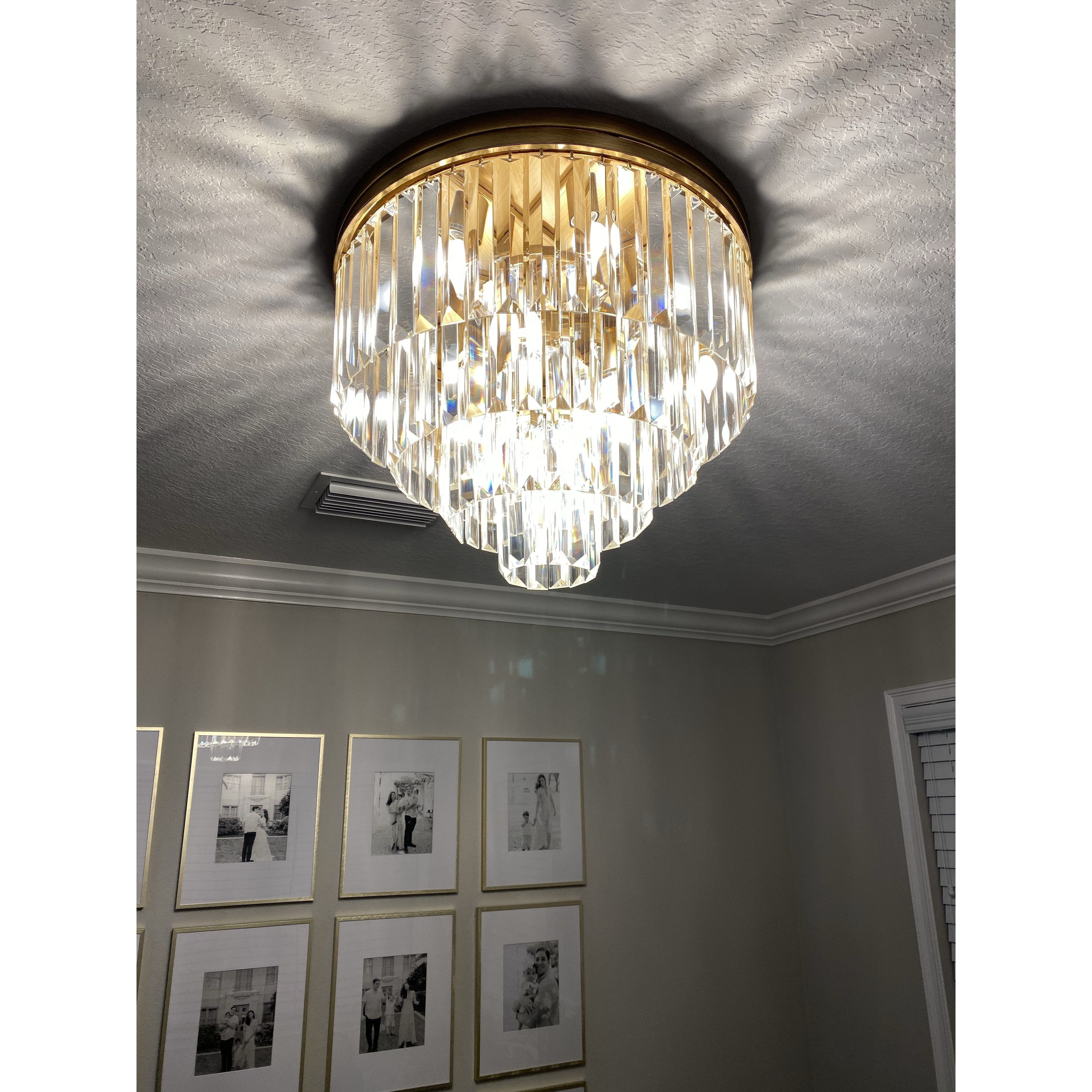 54" Wide Odeon Round Crystal Fringe Chandelier - Italian Concept -