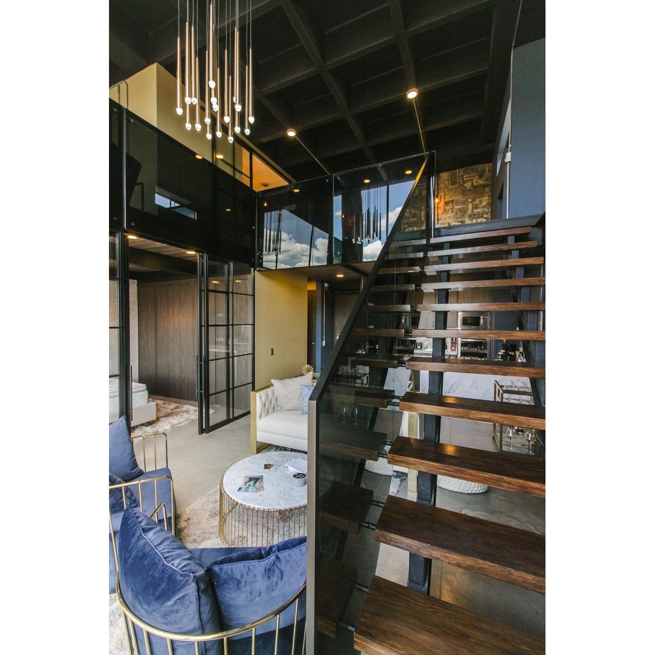 Anthropology Rectangle Cluster Metal Tubular Crystal Pendant Light - Italian Concept -