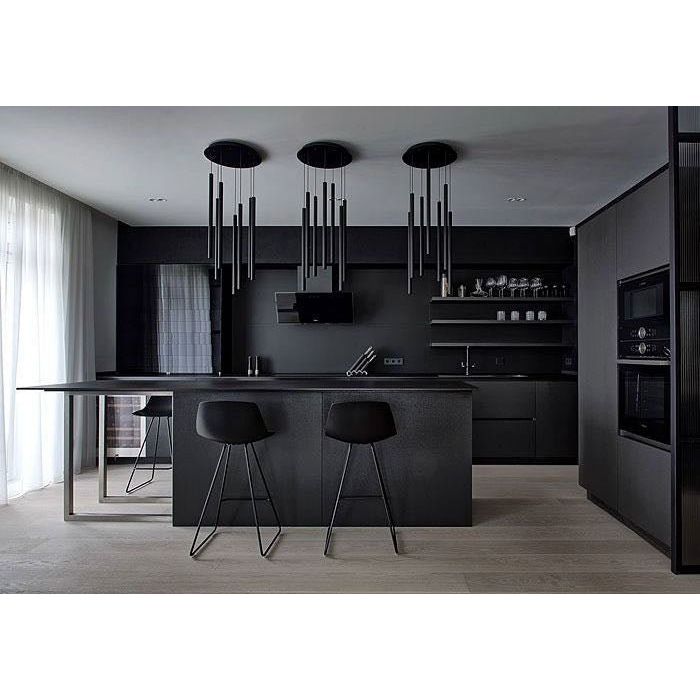 Bellini Round Tri-Tone Tubular Pendant Light Chandelier - Italian Concept -