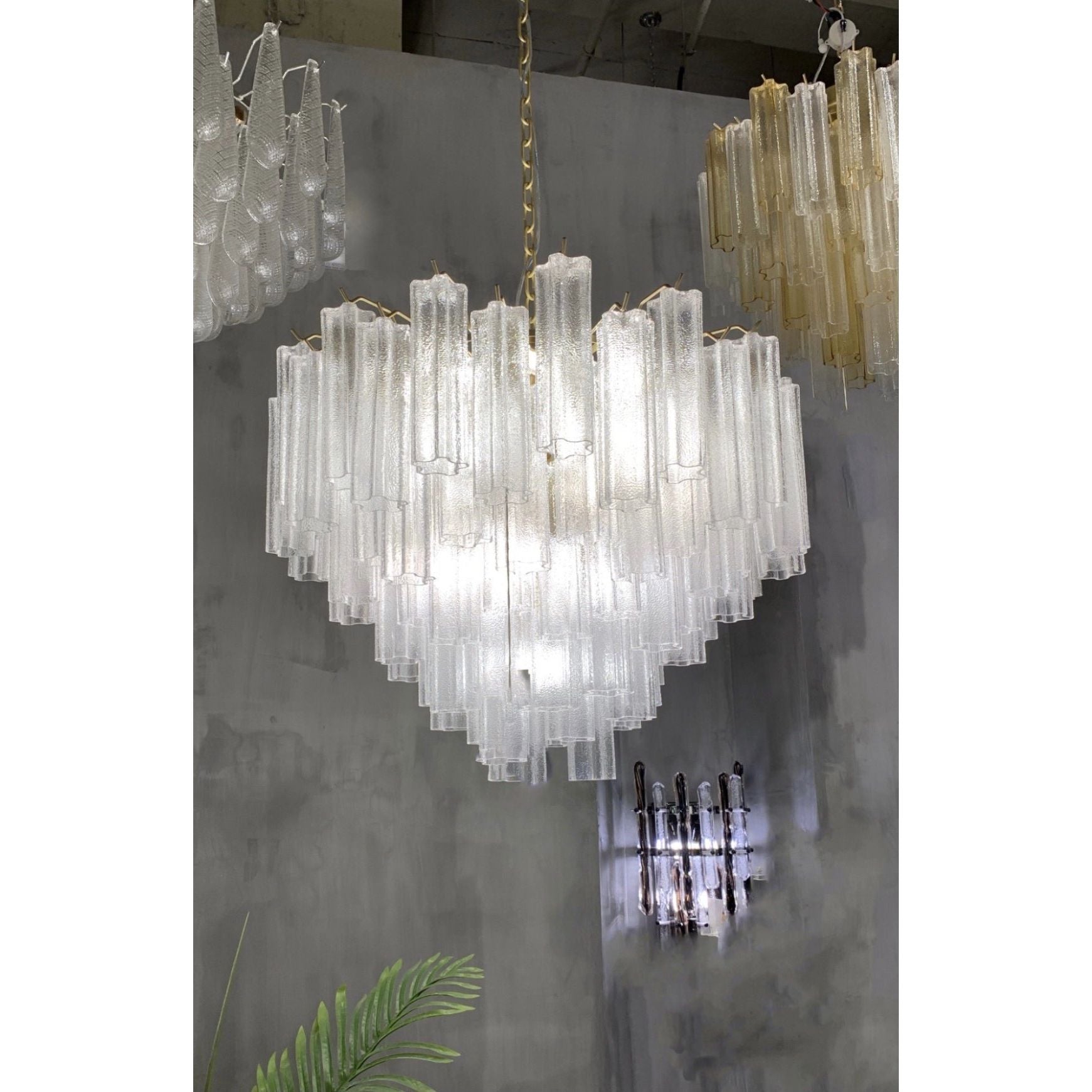 Caprice Semi-Transparent Tubular Glass Chandelier - Italian Concept -