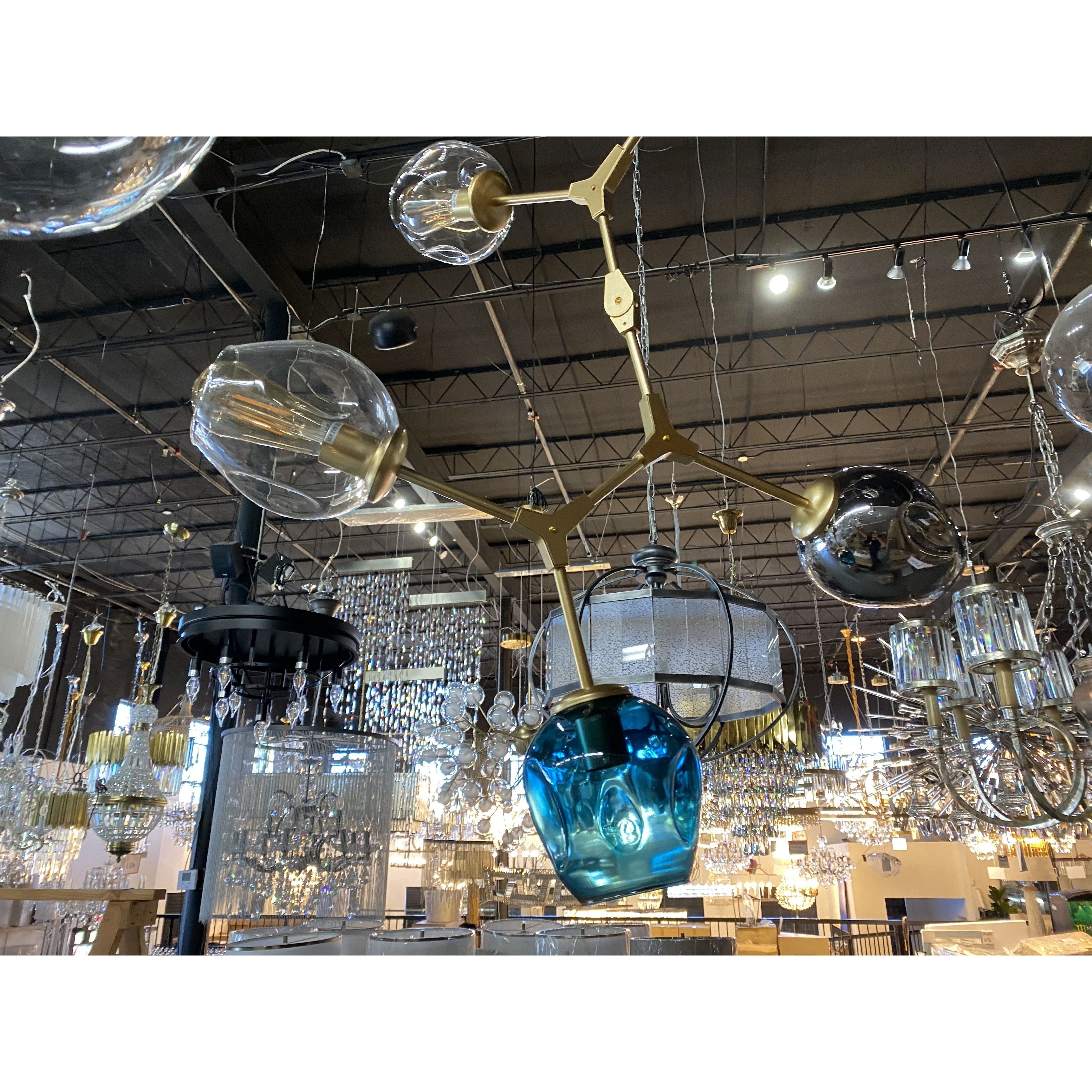 Metal Releaf Vertical Globe Branching Bubble Chandelier - Italian Concept
