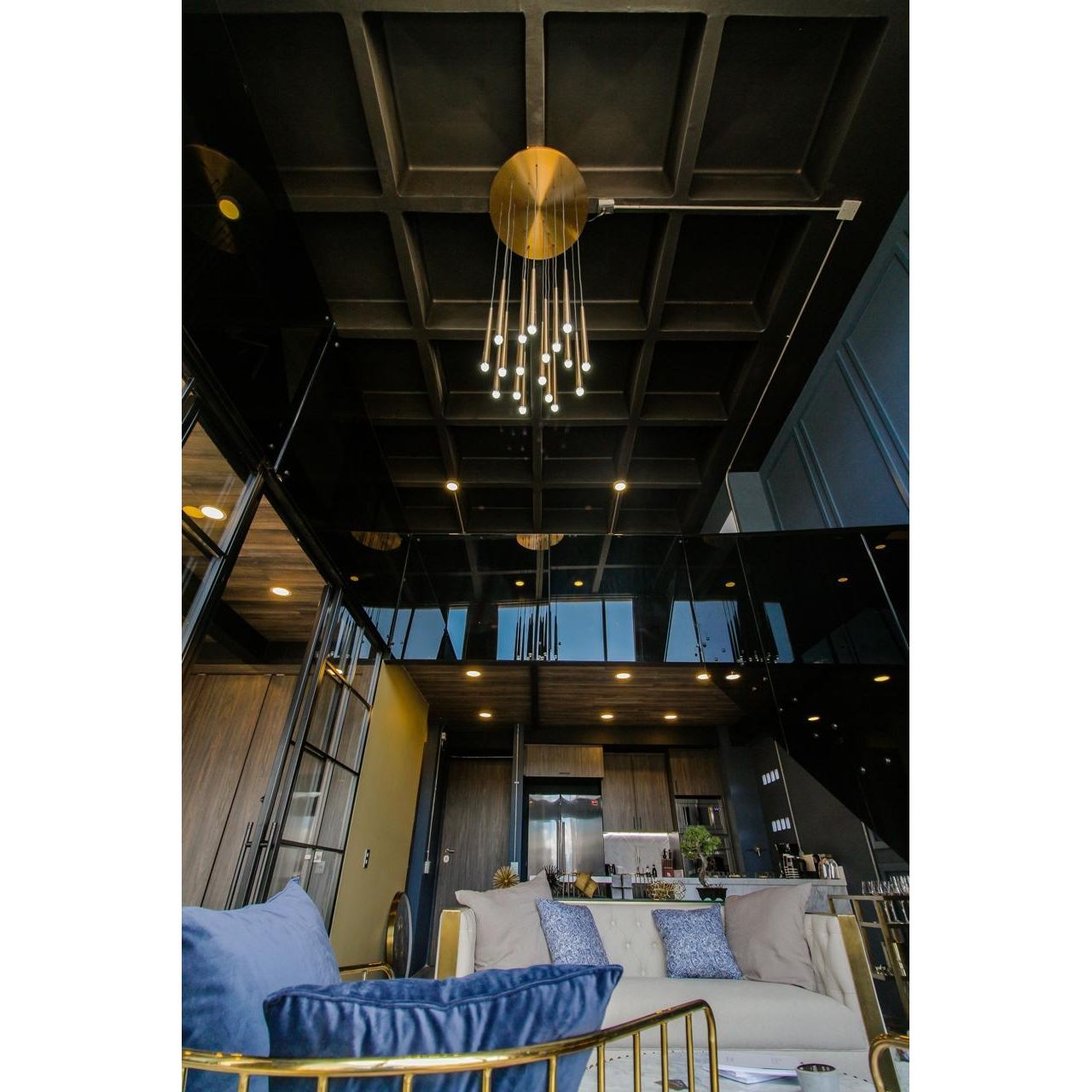 Anthropology Round Cluster Metal Tubular Crystal Pendant Light - Italian Concept -