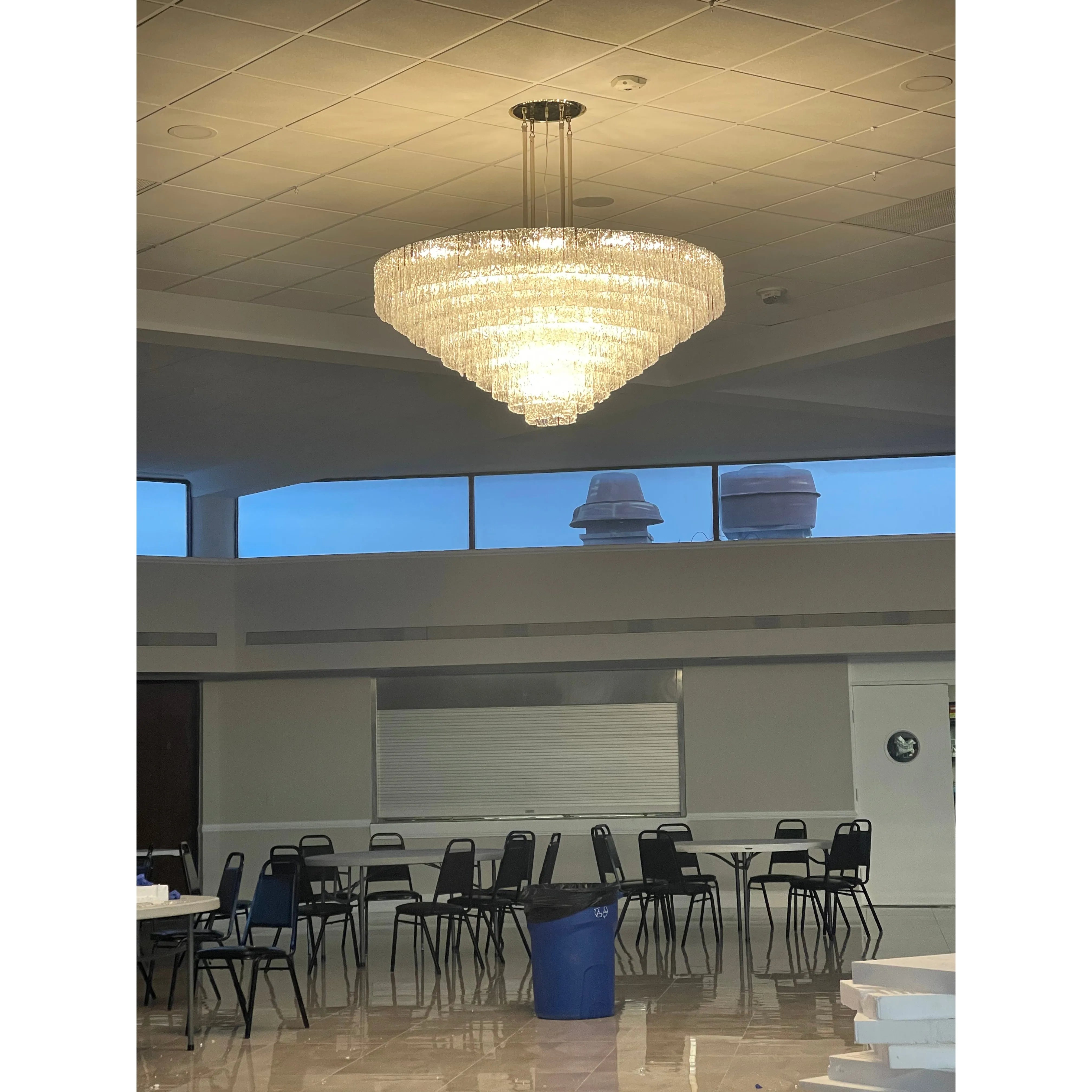 Oliver Round Tiered Glass Tile Chandelier Collection - Italian Concept -