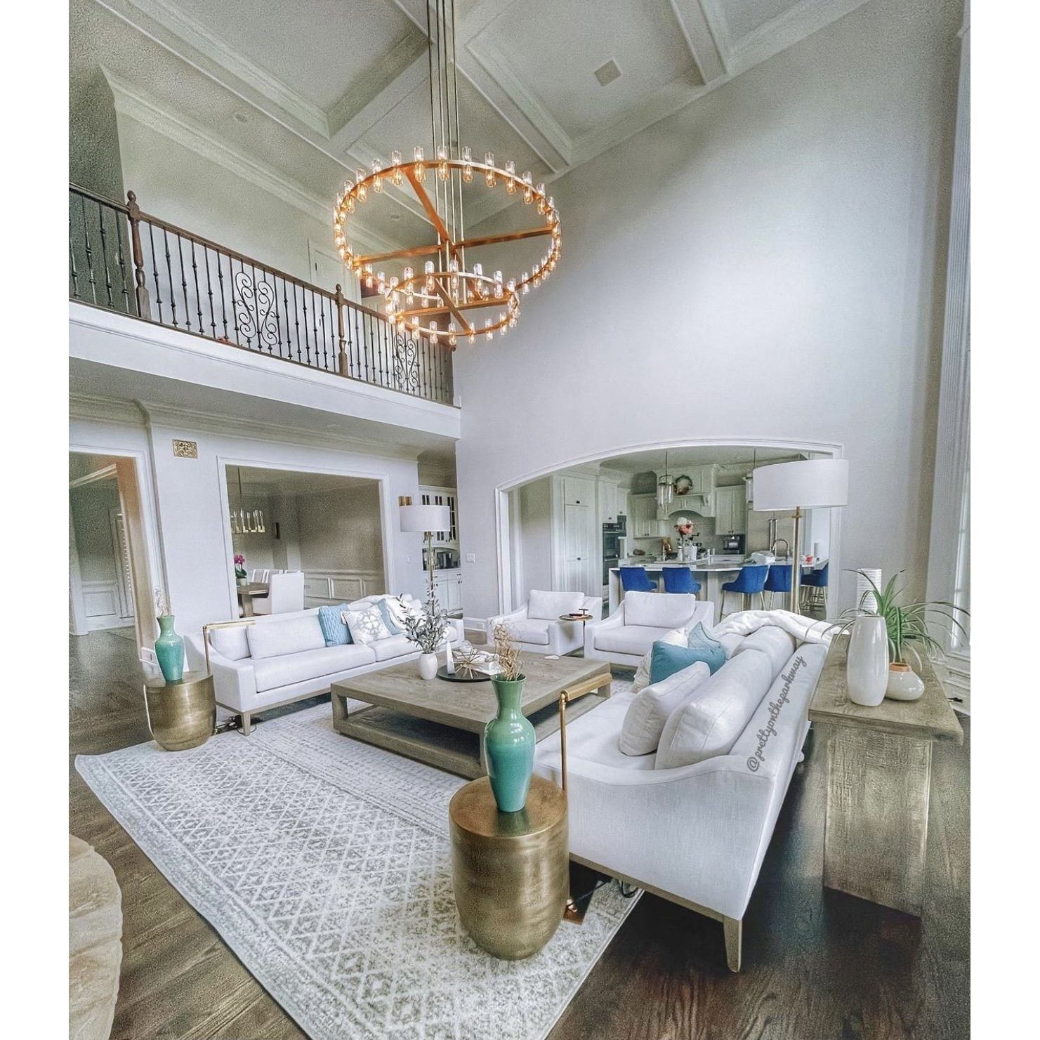 Arroseur 2-Tier 48"W Round Crystal Chandelier - Italian Concept -