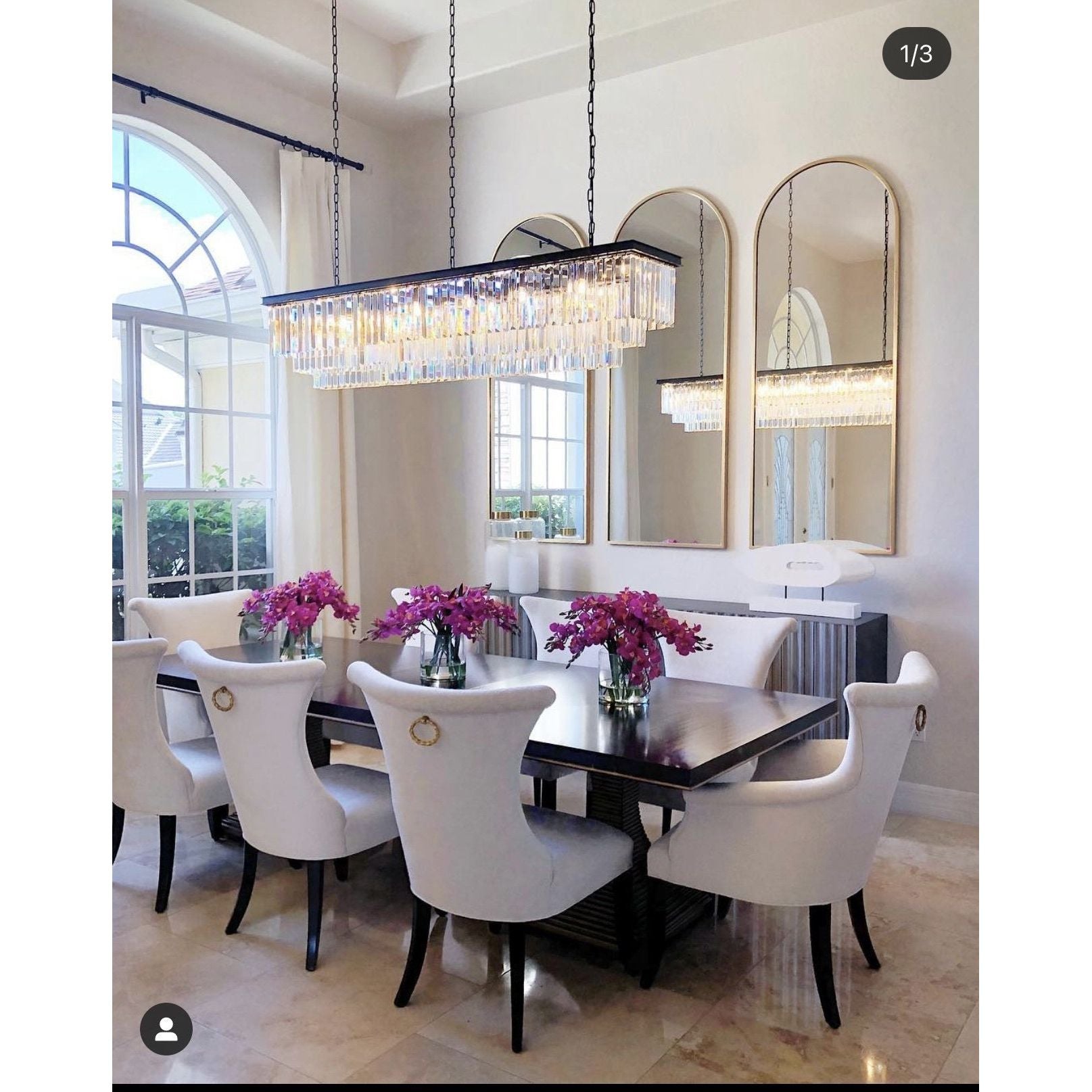 3-Tier Odeon Crystal Fringe Rectangular Chandelier - Italian Concept -