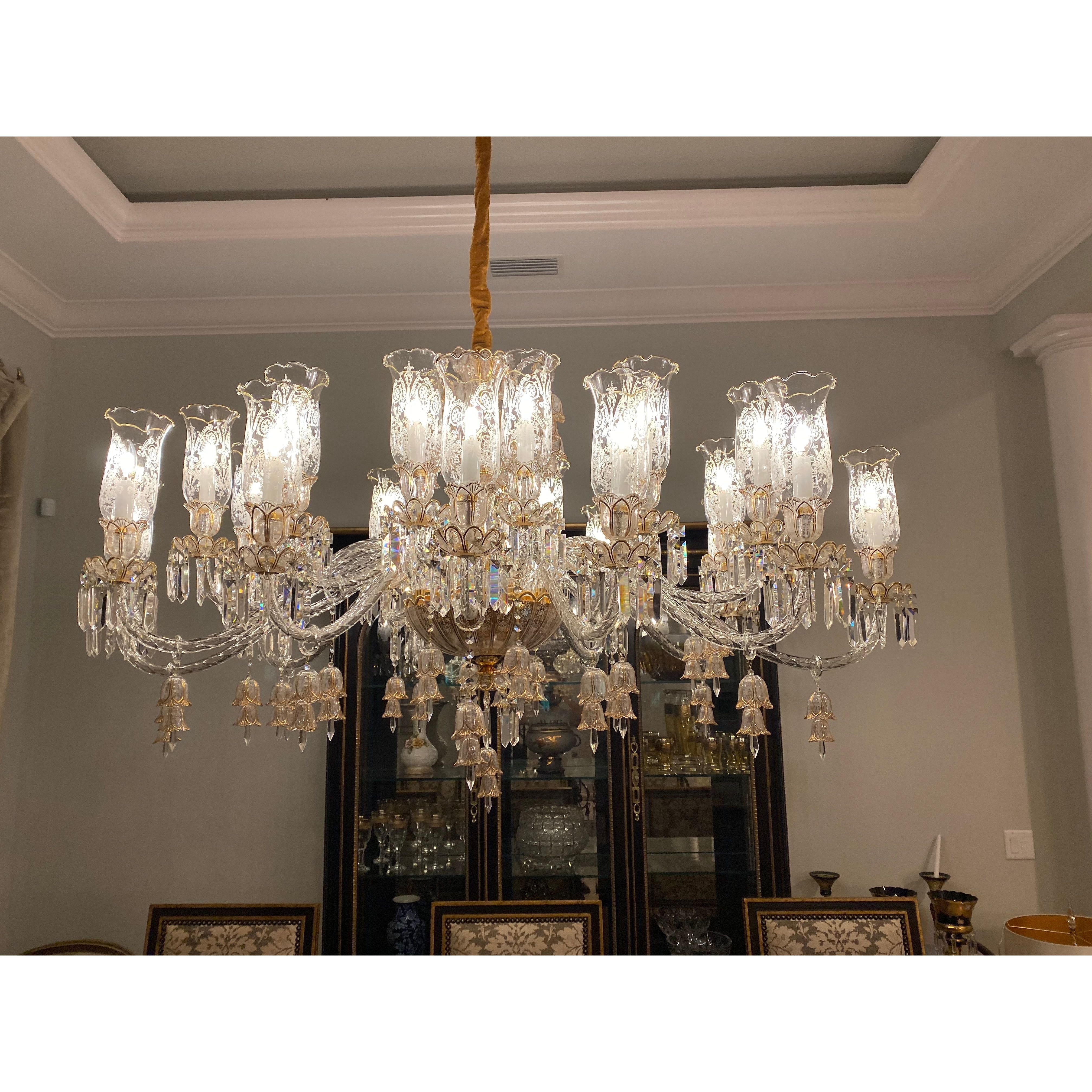 24 Light Oval/ Linear Marbella Garnier Crystal Chandelier - Italian Concept -