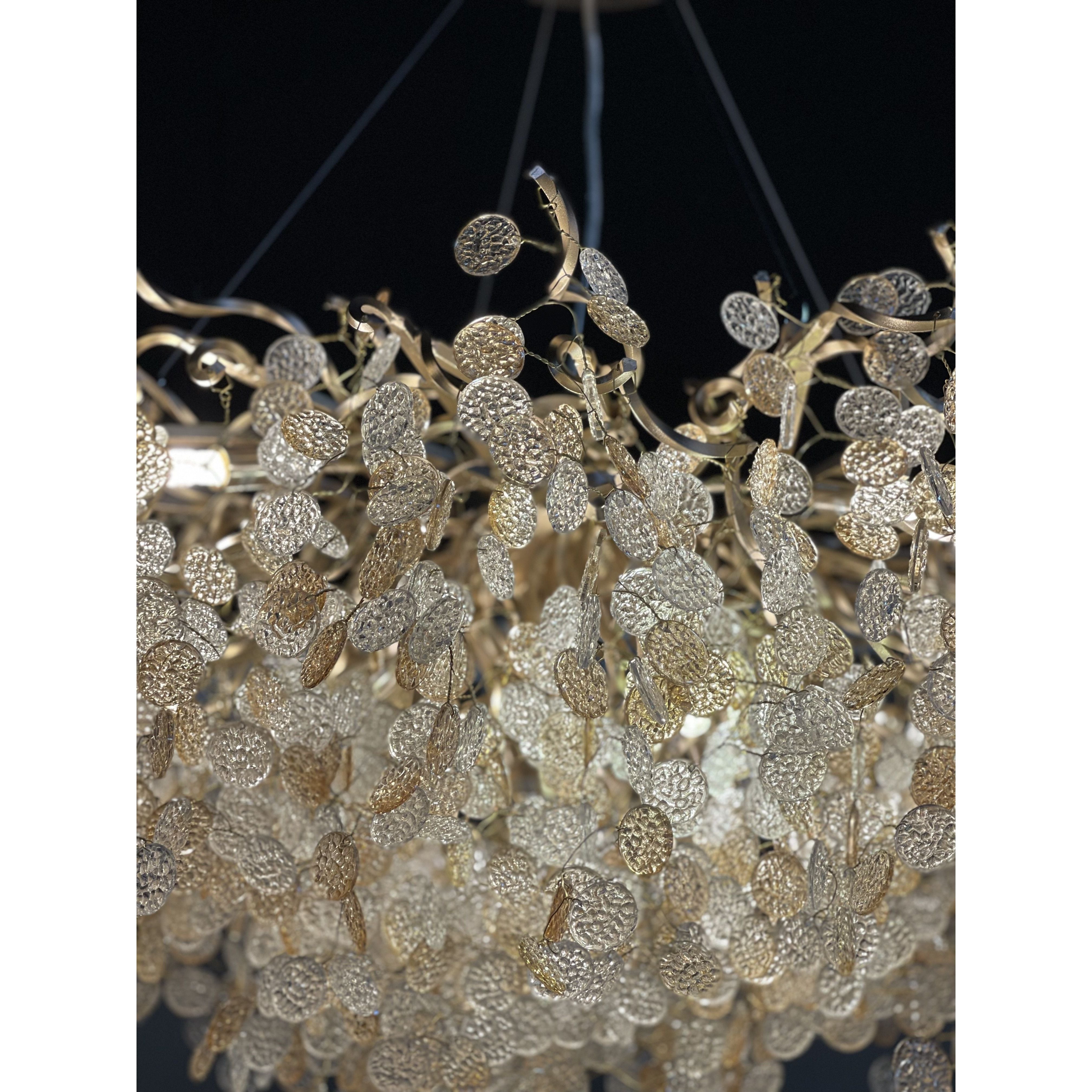 Quatre Organic Branching Round Penny Chandelier - Italian Concept