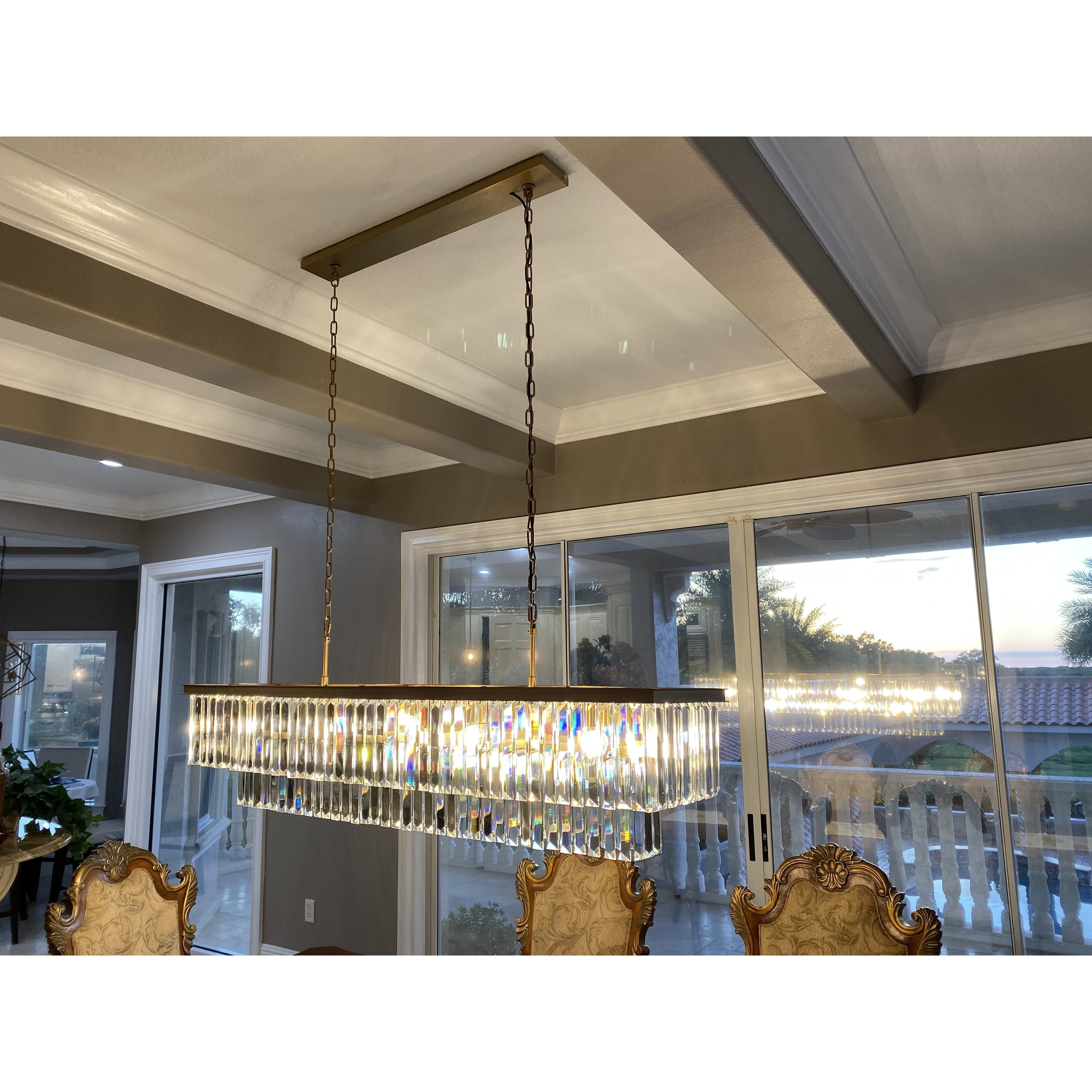 Odeon Crystal Fringe Rectangular Chandelier - Italian Concept