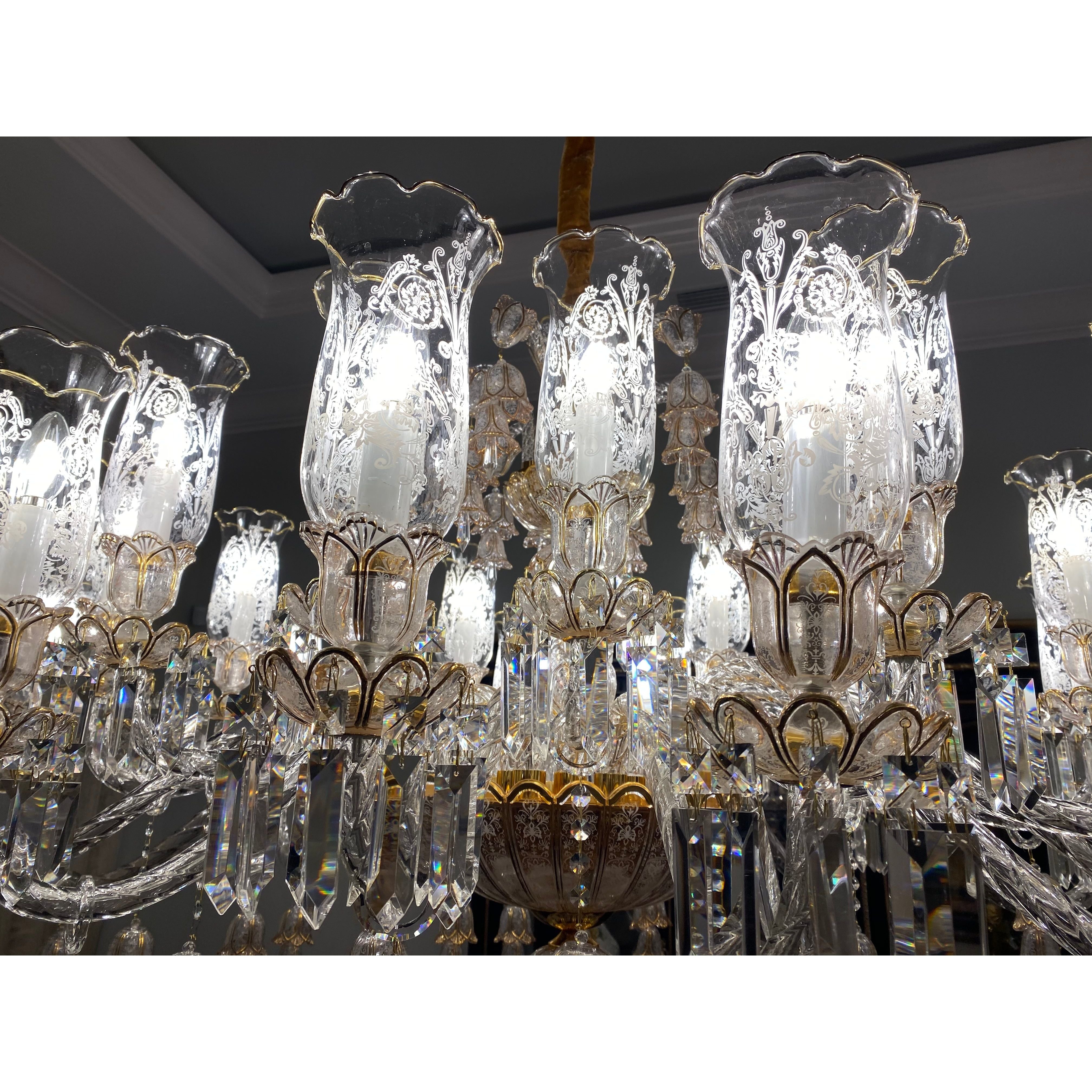 24 Light Oval/ Linear Marbella Garnier Crystal Chandelier - Italian Concept -