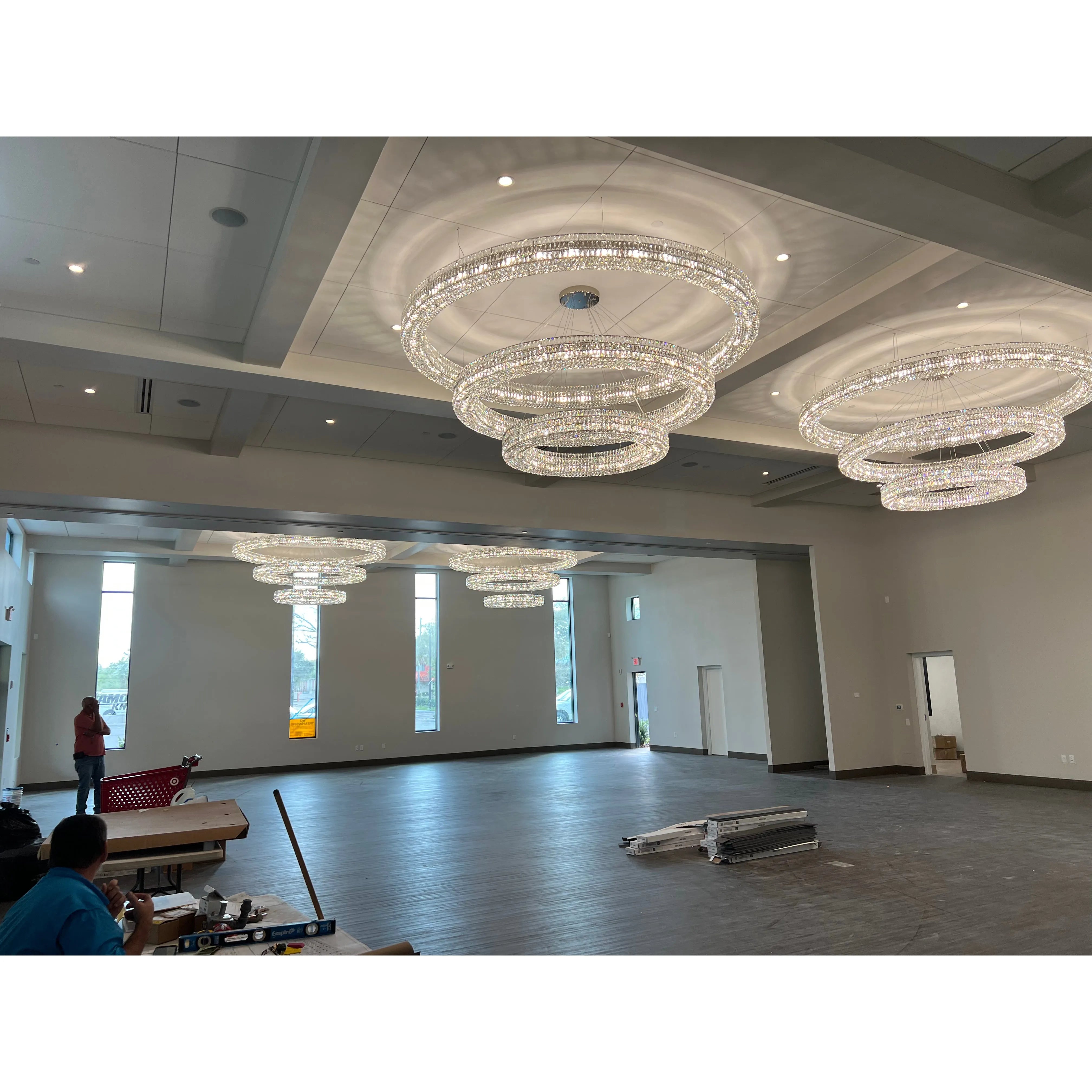 Mia Round Crystal Multi-Ring Chandelier - Italian Concept