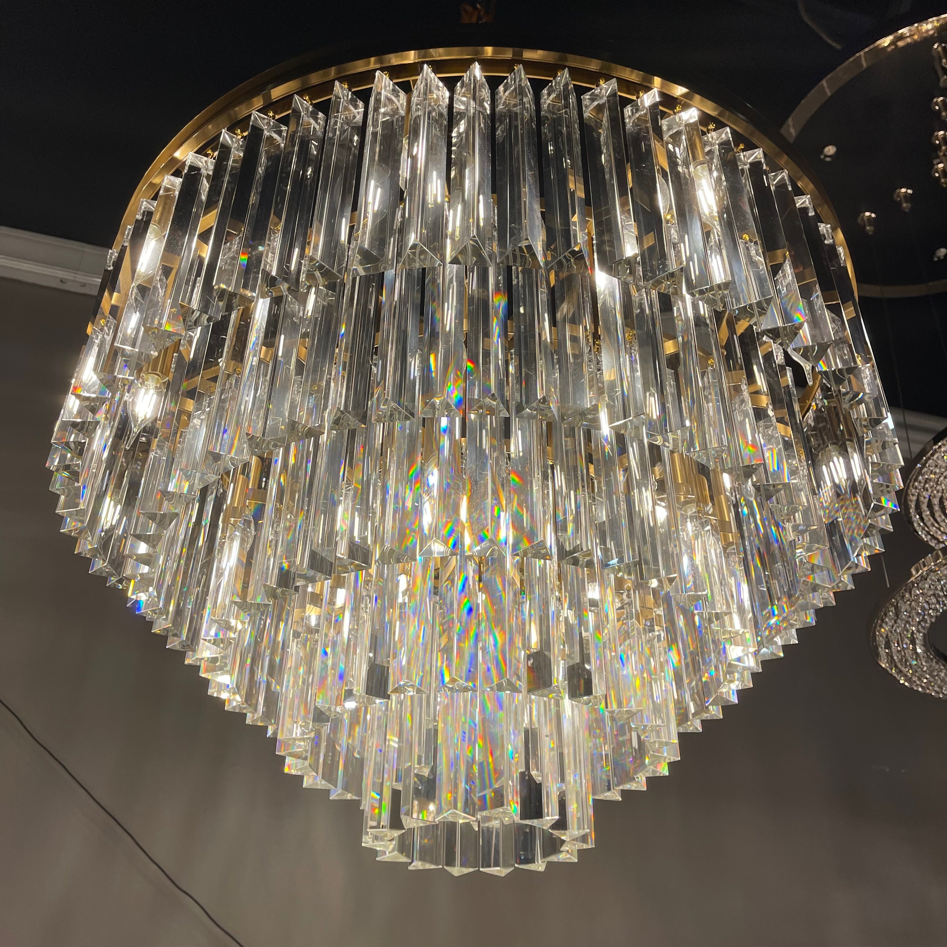 Apex Odeon Round Crystal Fringe Chandelier Collection - Italian Concept -
