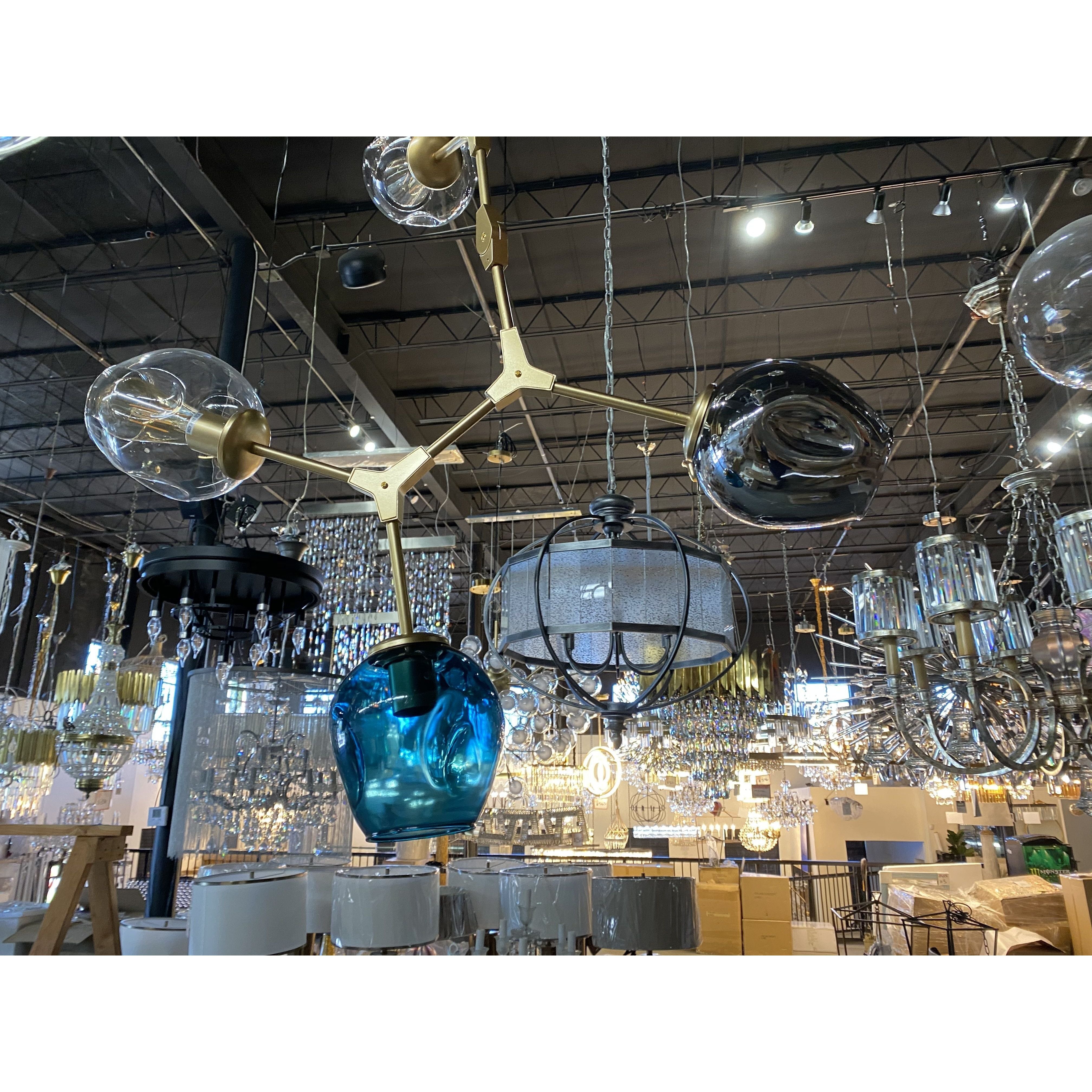 Metal Releaf Horizontal Globe Branching Bubble Chandelier - Italian Concept