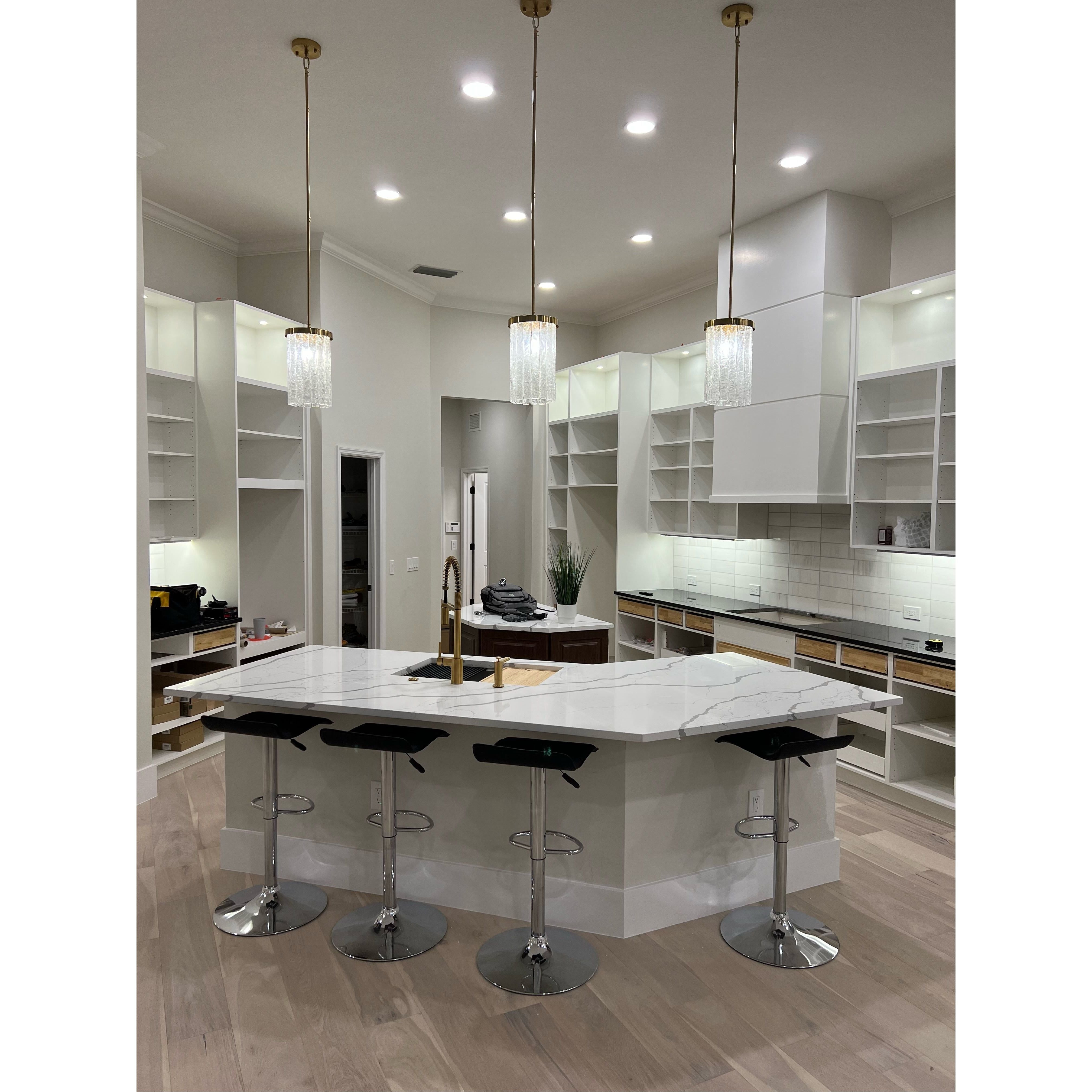 Seline Textured Glass Kitchen Island Pendant Light - Italian Concept -
