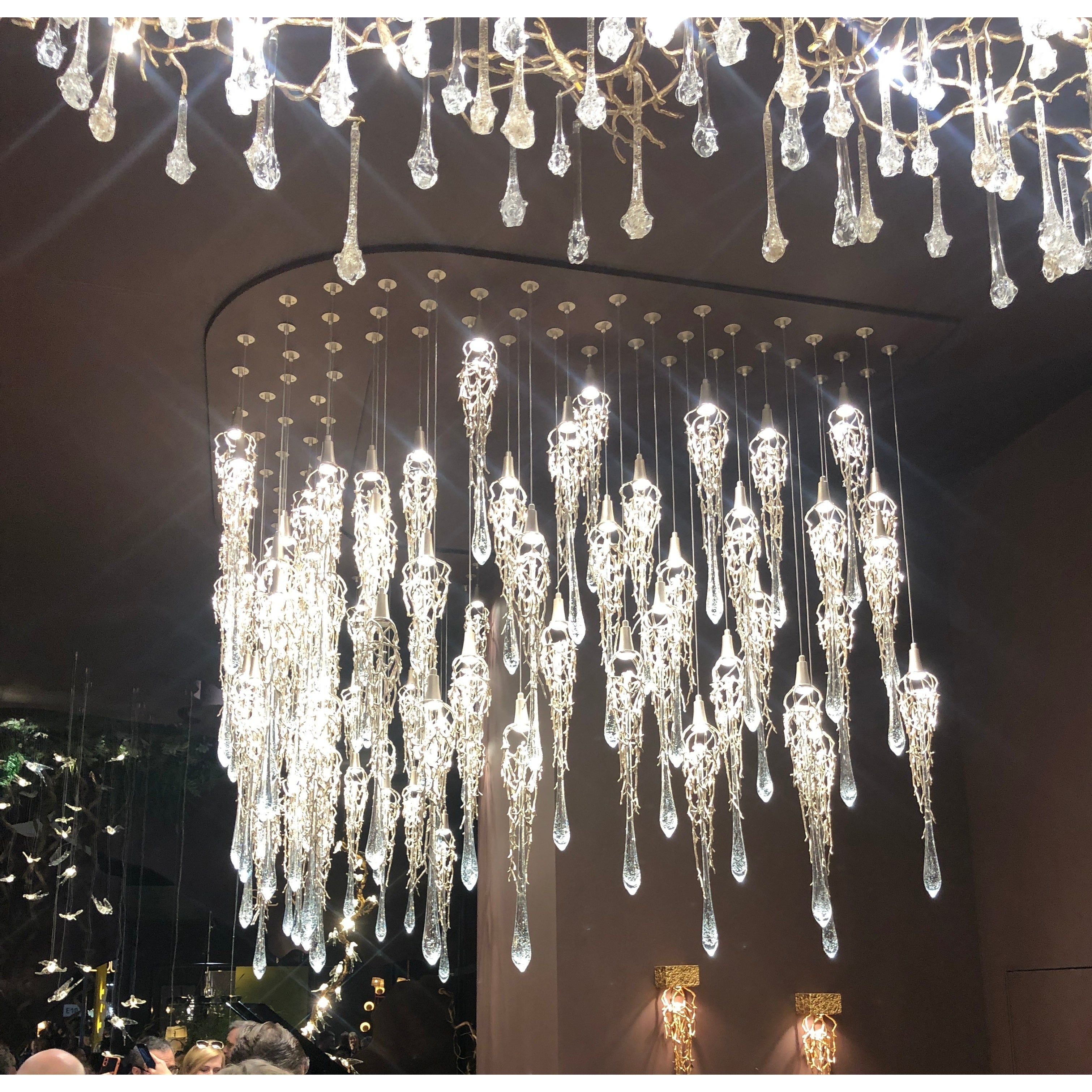 Organic Round Branching 25 Pendant Teardrop Foyer Chandelier - Italian Concept