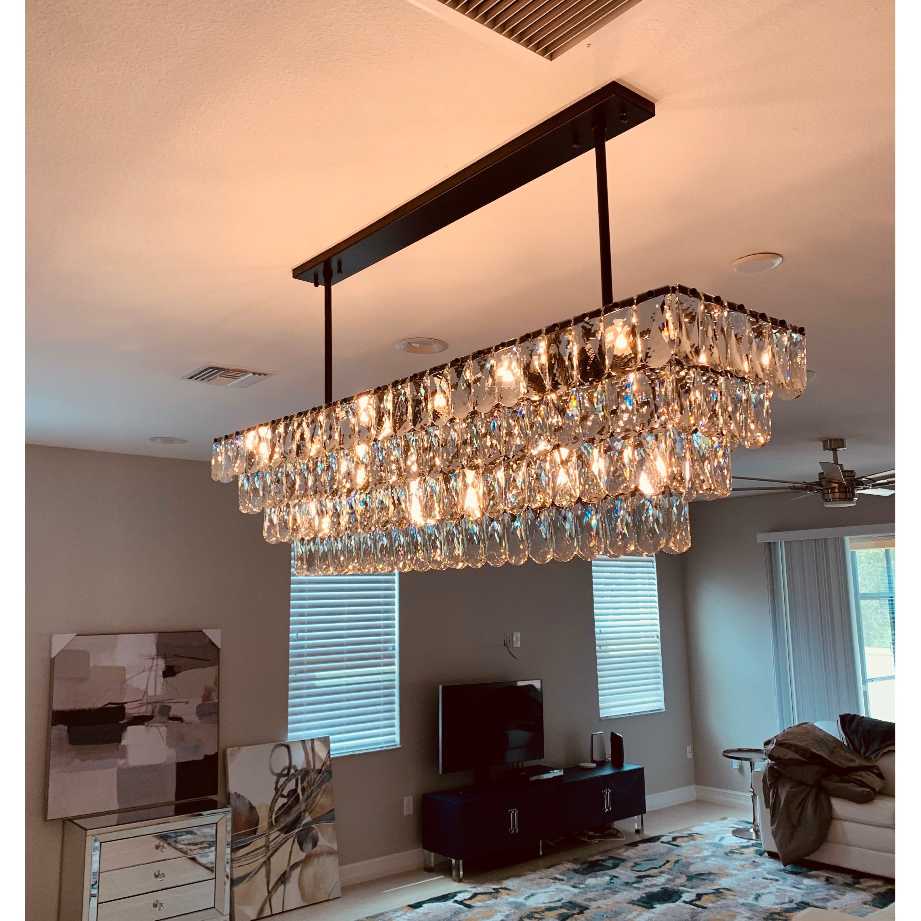 Abrielle Crystal Rectangular Chandelier - Italian Concept -