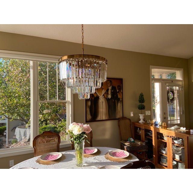 Odeon Round Crystal Fringe Chandelier Collection - Italian Concept