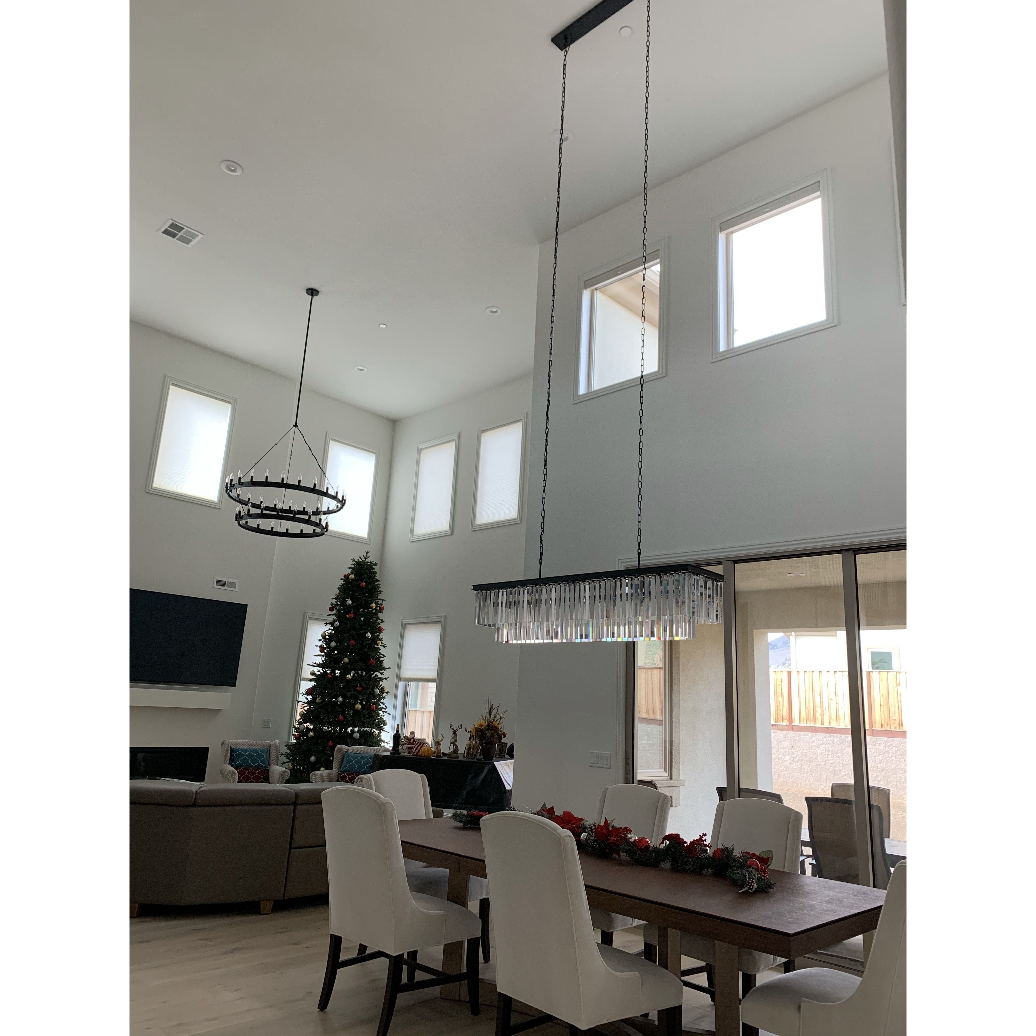 Apex Odeon Rectangular Fringe Crystal Chandelier - Italian Concept -