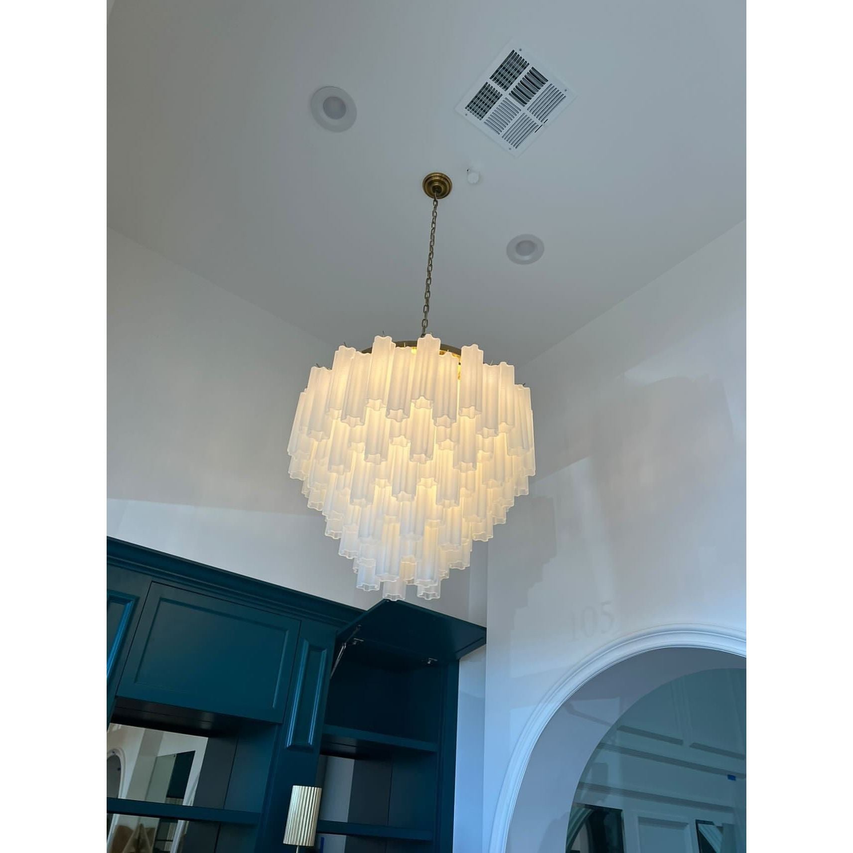 Caprice Semi-Transparent Tubular Glass Chandelier - Italian Concept -