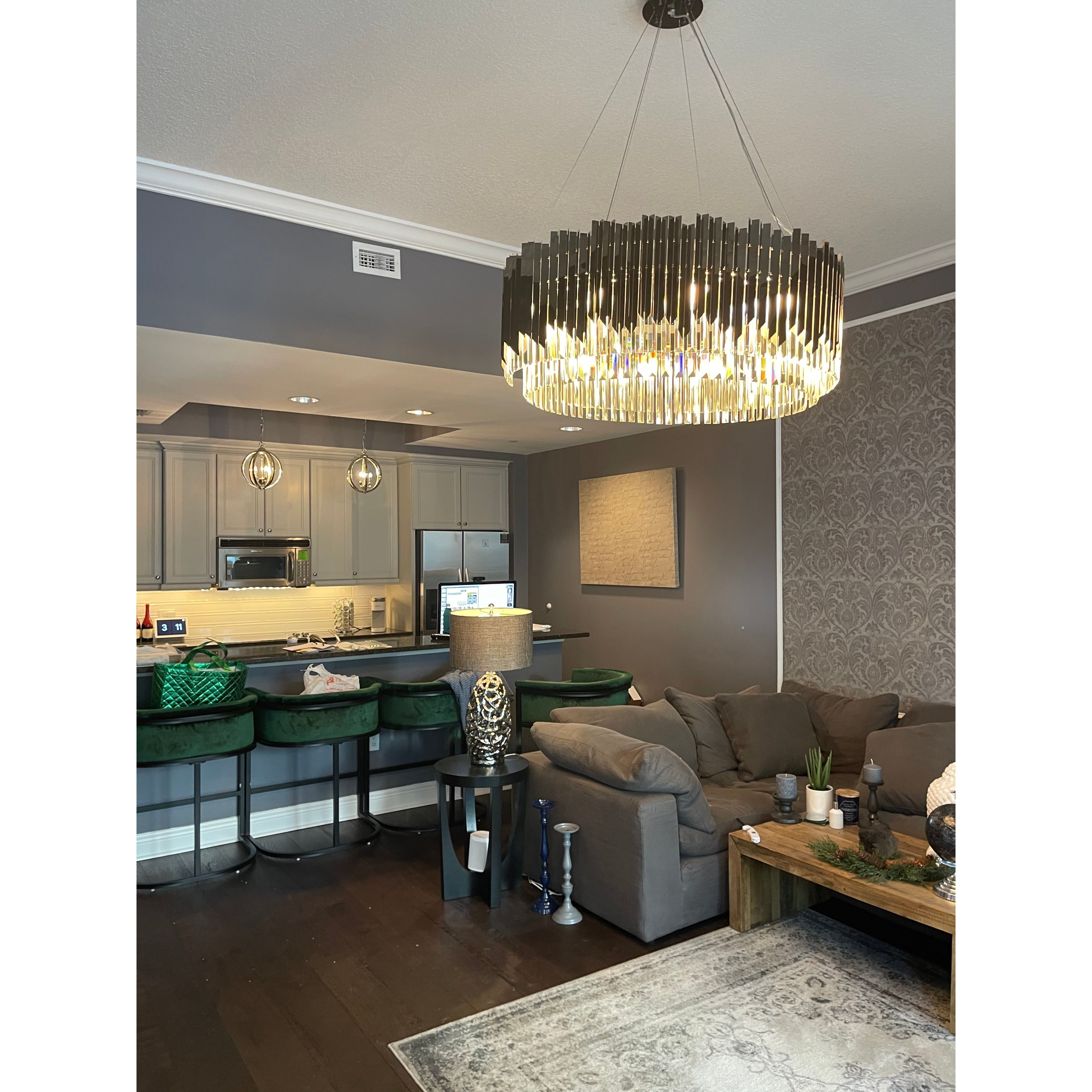 Arrows Steel Crystal Chandelier Round - Italian Concept -