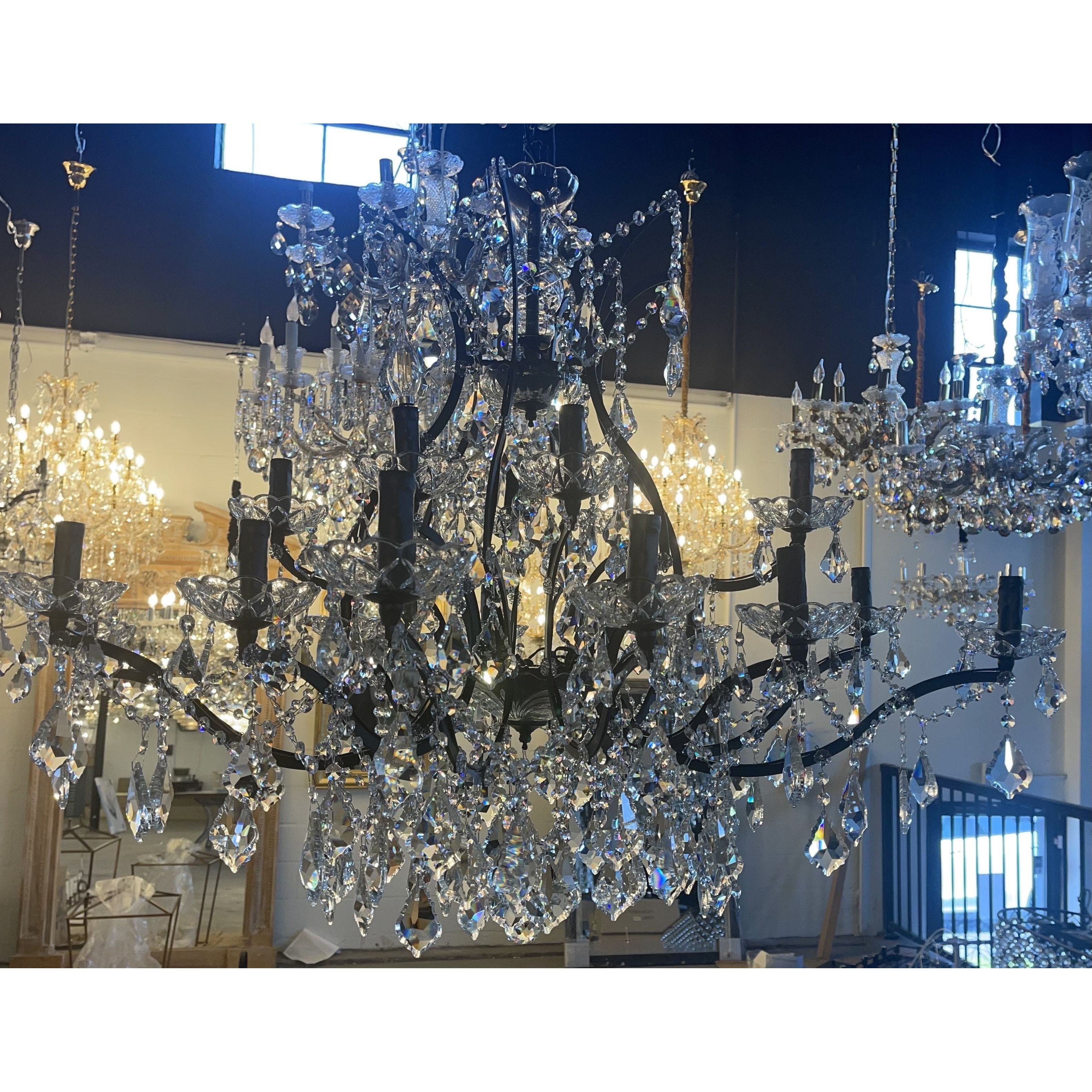 Oval 48"W 18 Light Maria Theresa Crystal Chandelier - Italian Concept -