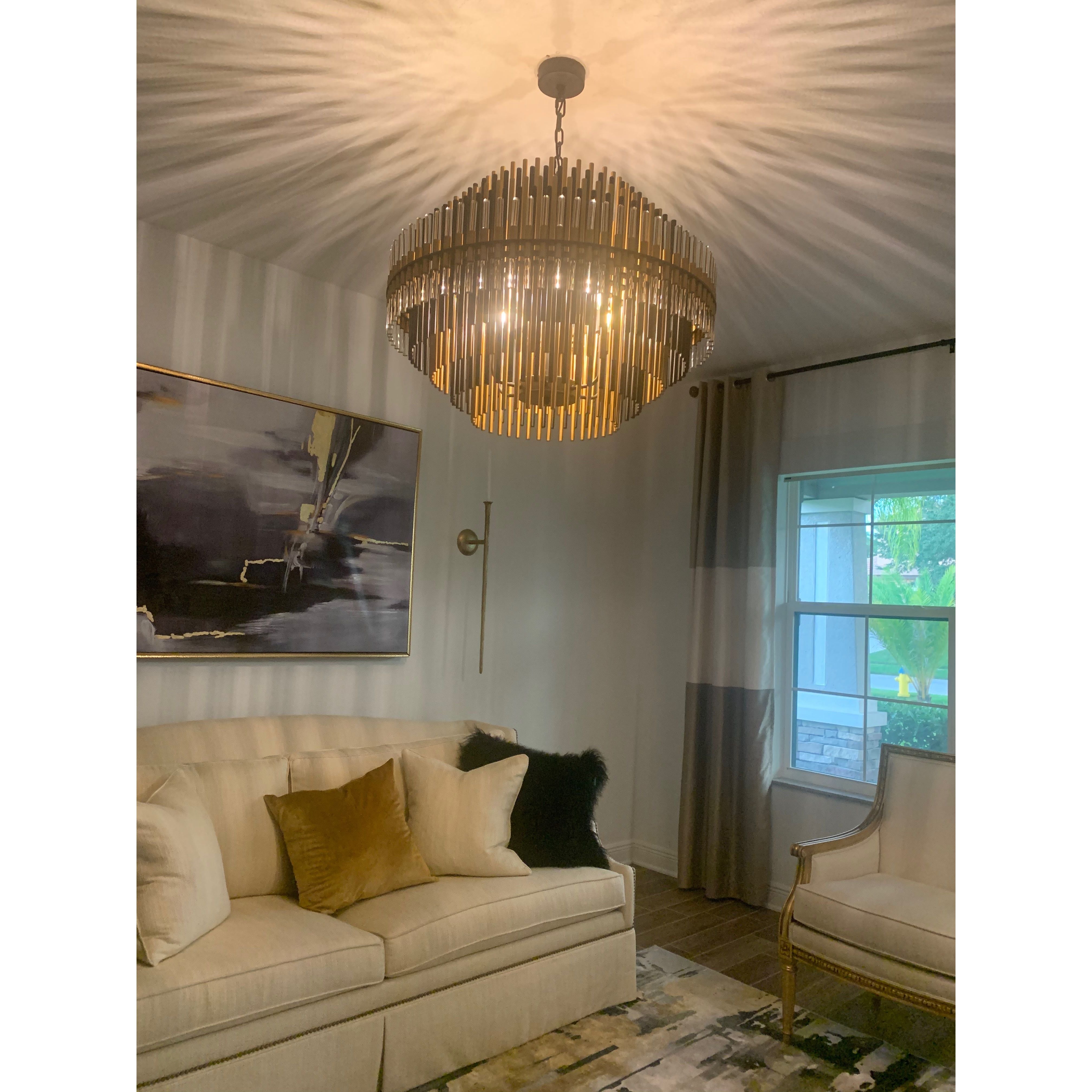 Escalier 32" Wide Crystal Chandelier - Italian Concept