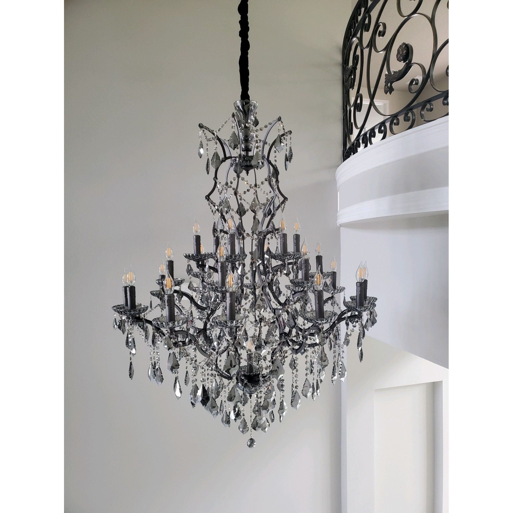 25 Light Maria Theresa Smoke Crystal Chandelier - Italian Concept -