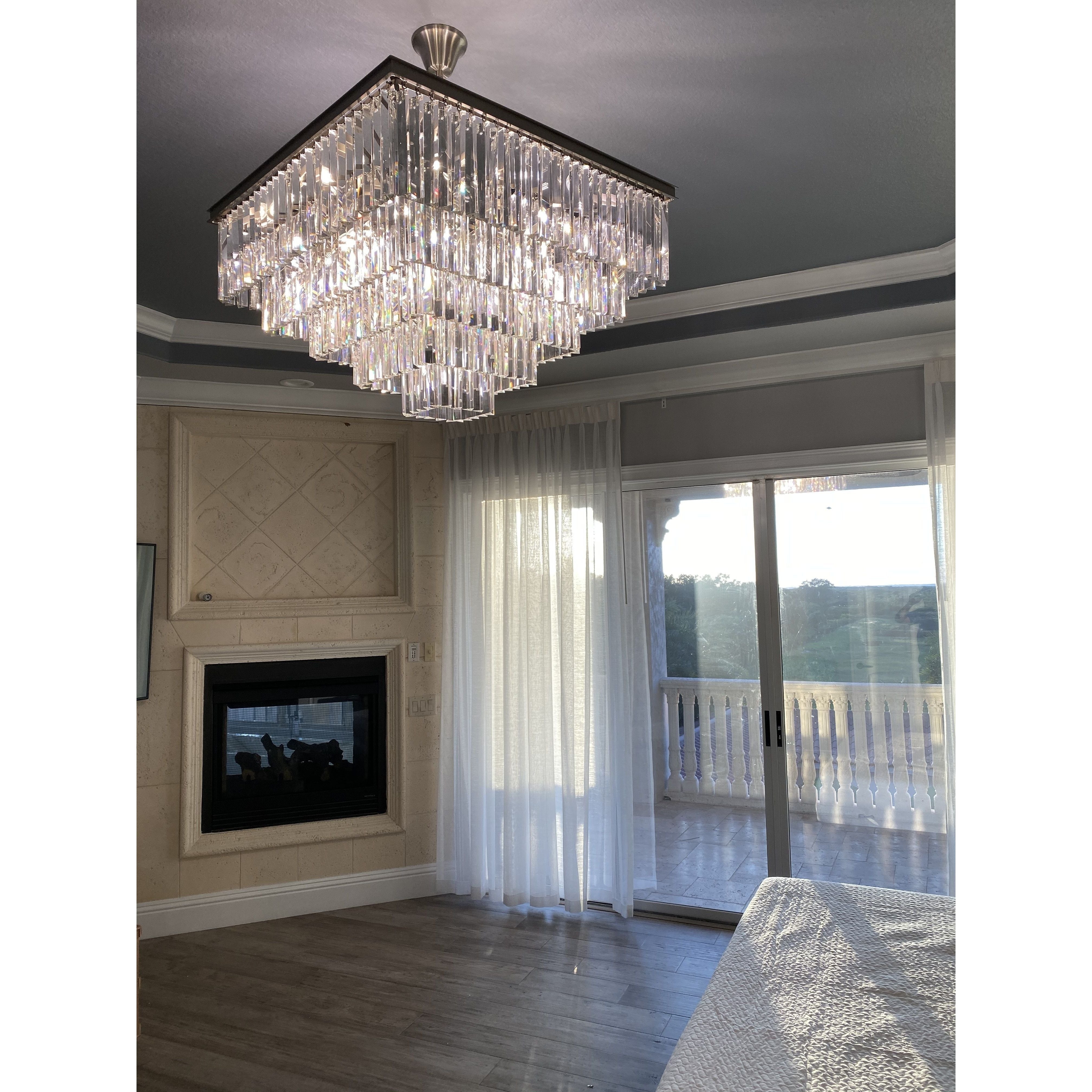 Apex 5-Tier Square Odeon Crystal Chandelier - Italian Concept -