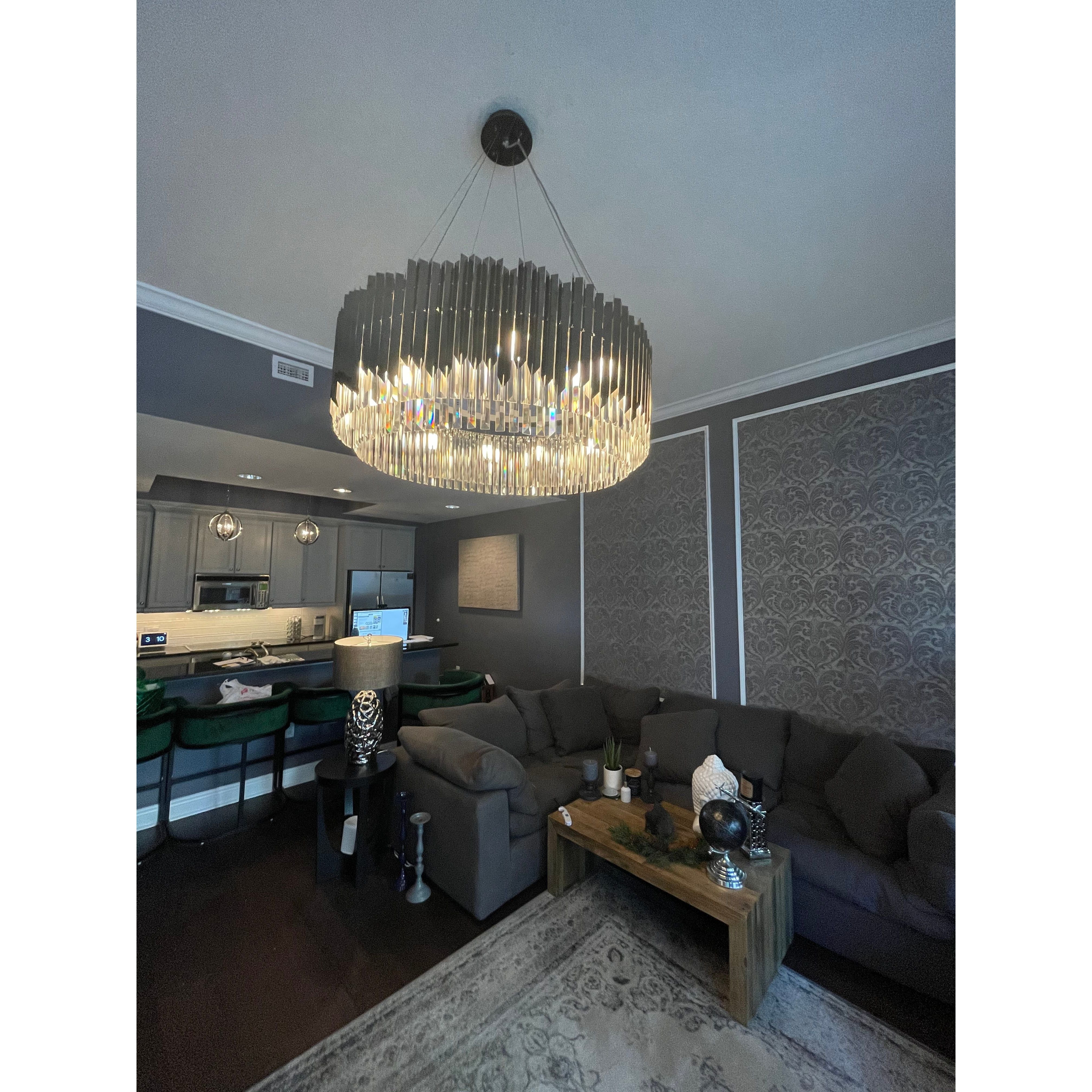 Arrows Steel Crystal Chandelier Round - Italian Concept -