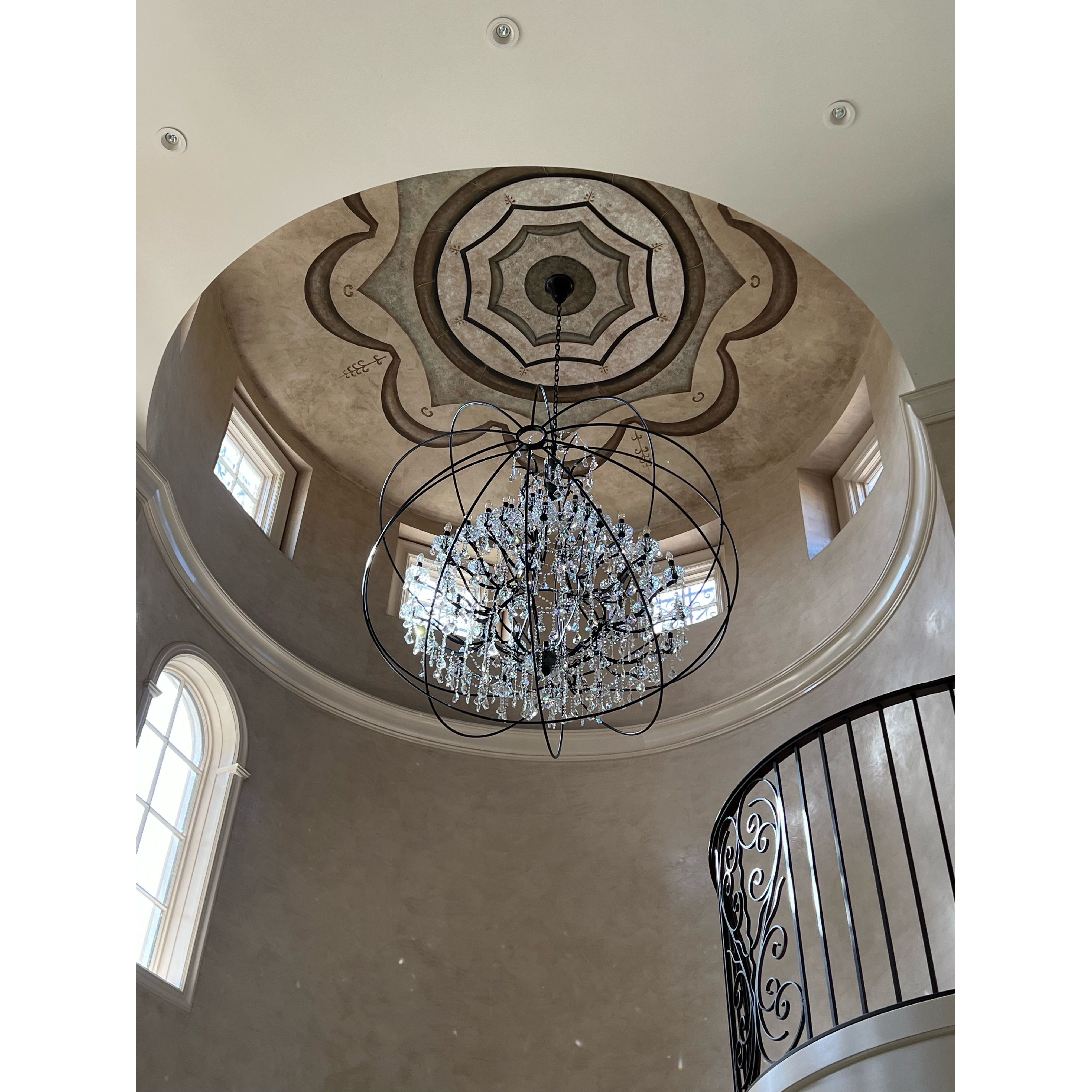 50 Light 80" MN Iron Orb Crystal Chandelier - Italian Concept -