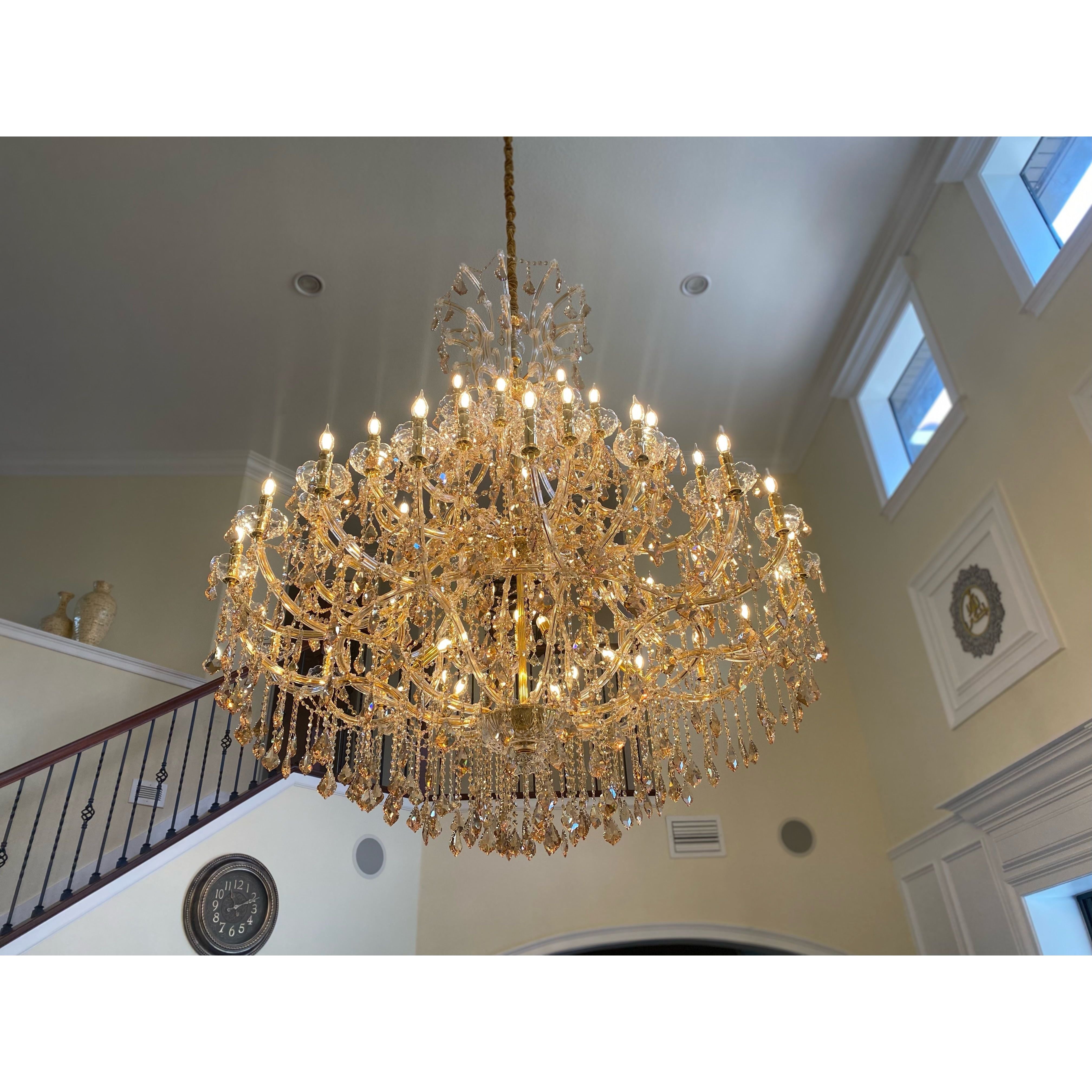 Leyla Maria Theresa 55 Light Crystal Chandelier - Italian Concept - Frame Finish
