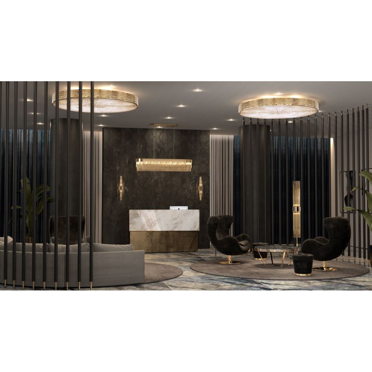Ambrosi Round Brass Crystal Ring Chandelier - Italian Concept -