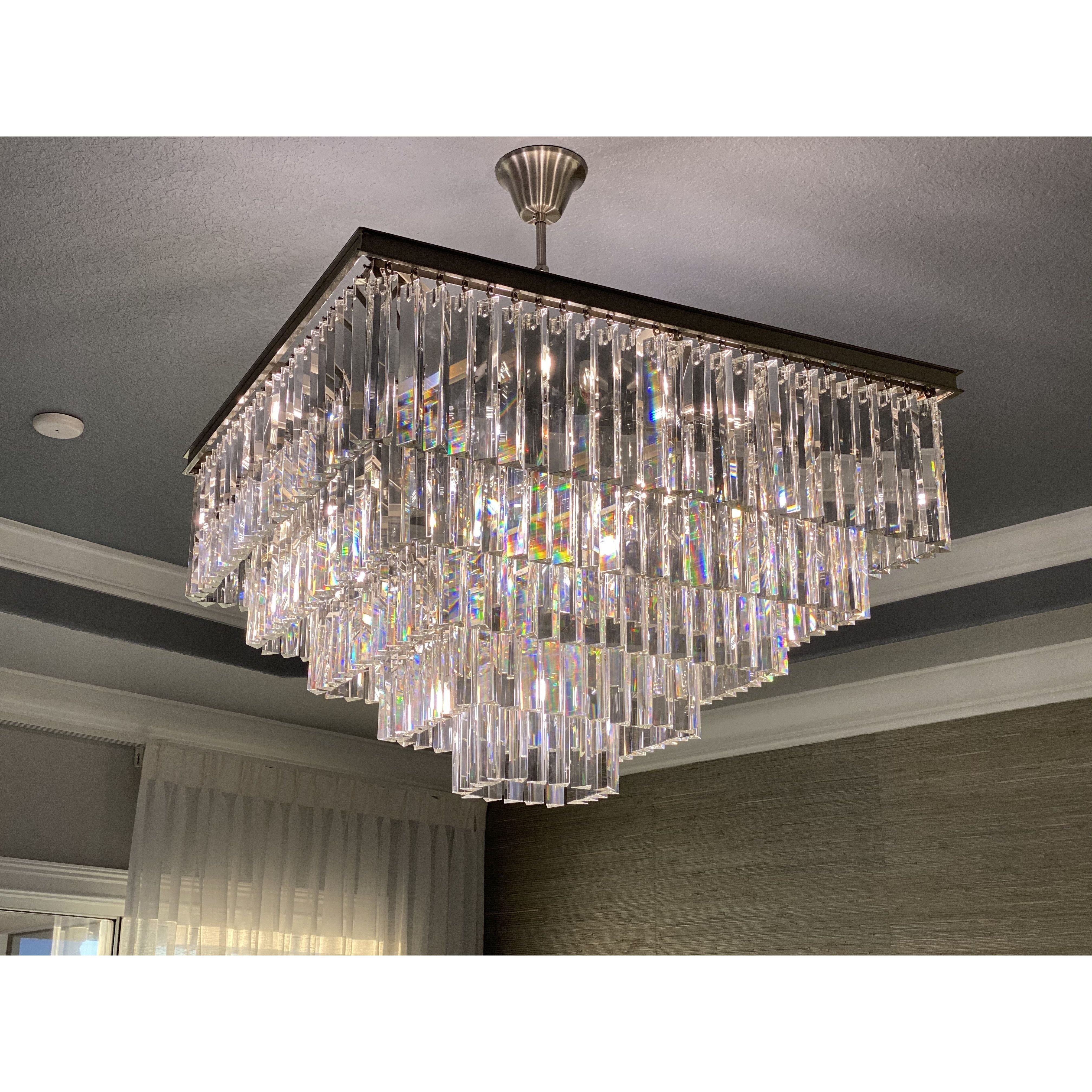 Apex 5-Tier Square Odeon Crystal Chandelier - Italian Concept -