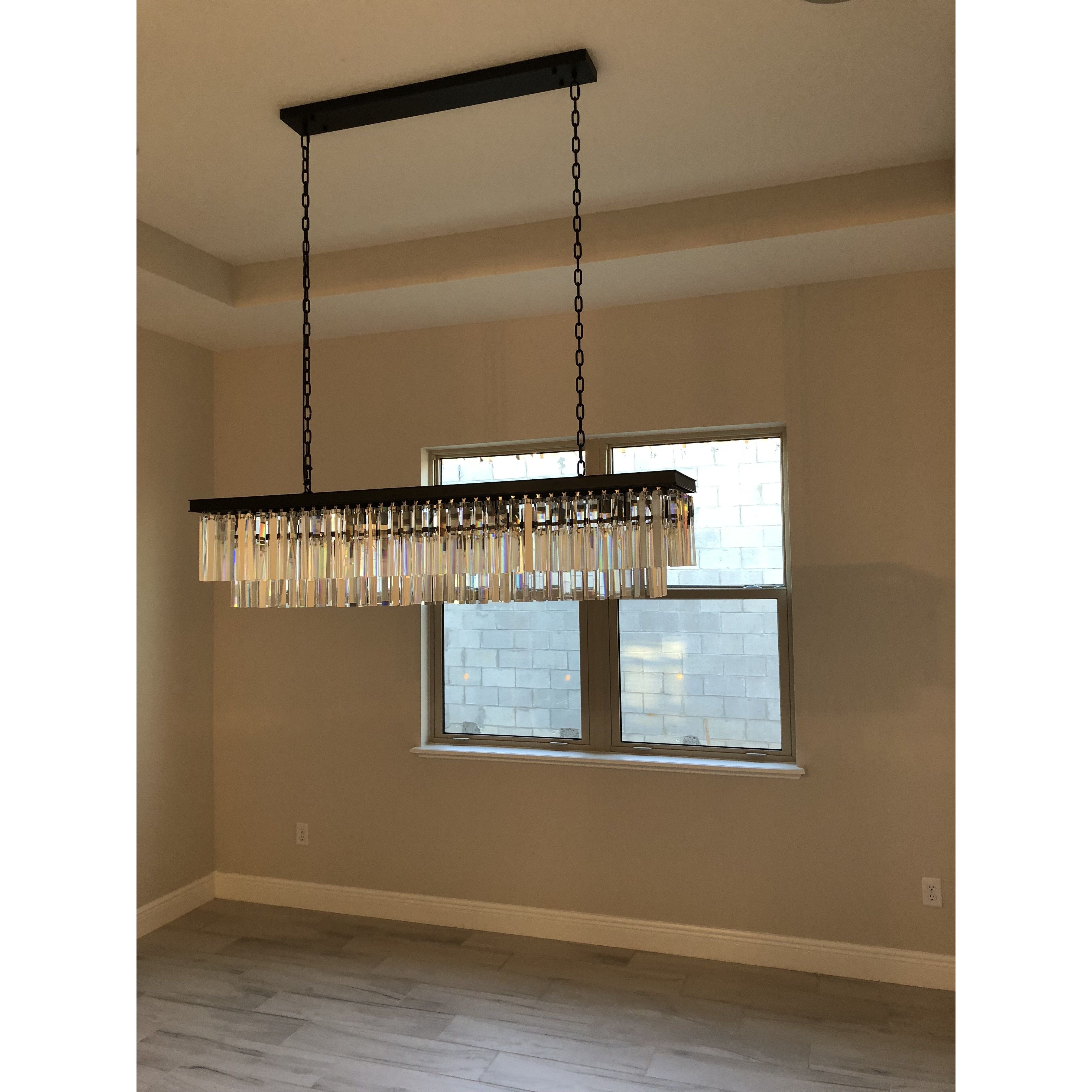 Apex Odeon Rectangular Fringe Crystal Chandelier - Italian Concept -