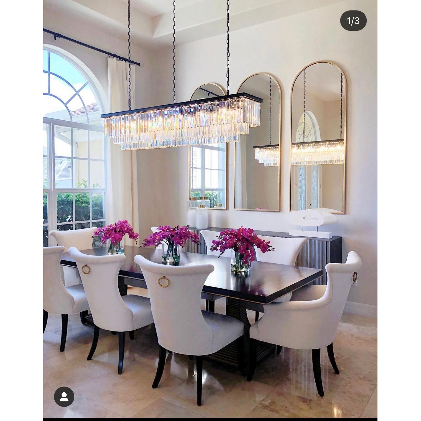 3-Tier Odeon Crystal Fringe Rectangular Chandelier - Italian Concept -