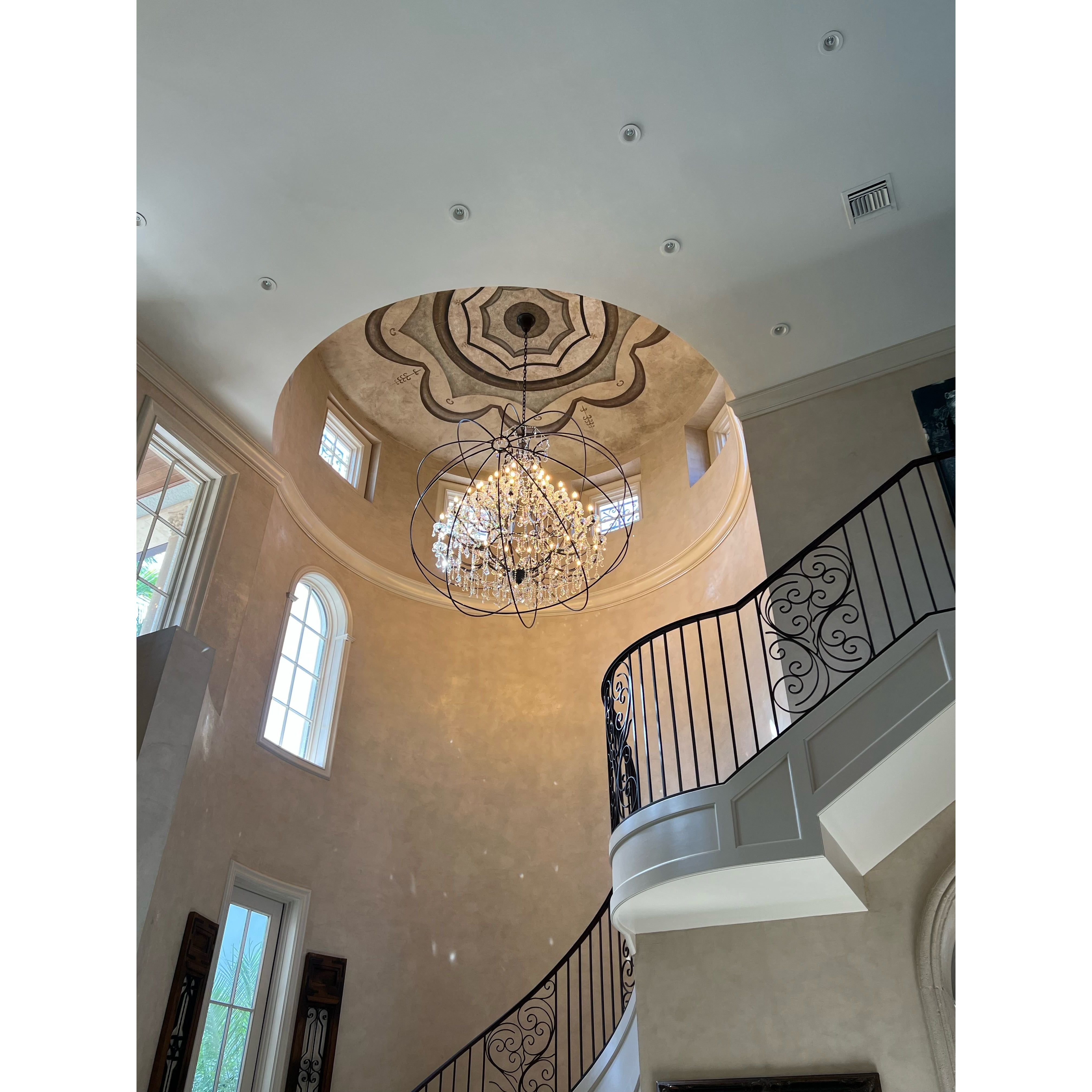 50 Light 80" MN Iron Orb Crystal Chandelier - Italian Concept -