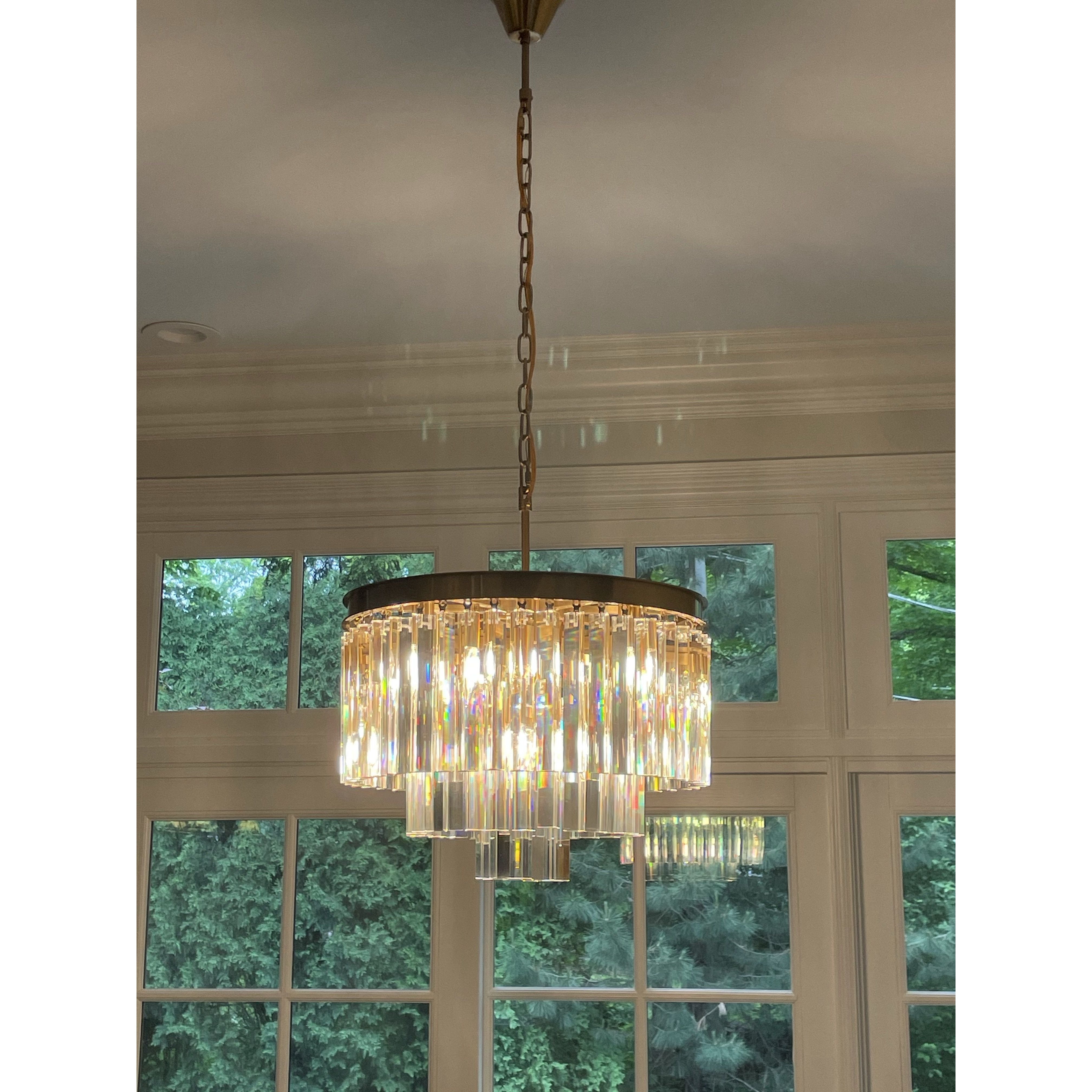 Apex Odeon Round Crystal Fringe Chandelier Collection - Italian Concept -