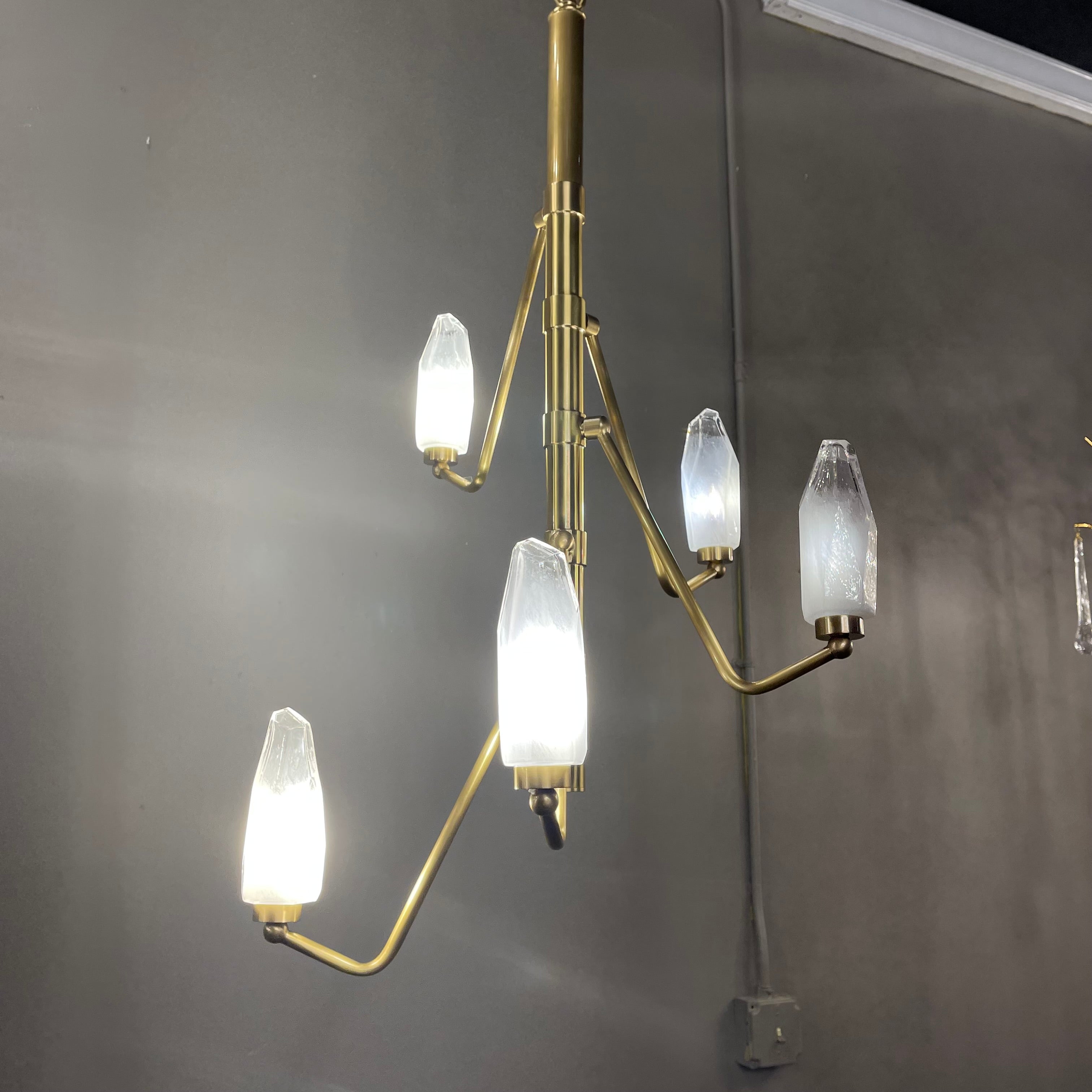 Emerald Branching Vertical Crystal Chandelier - Italian Concept -