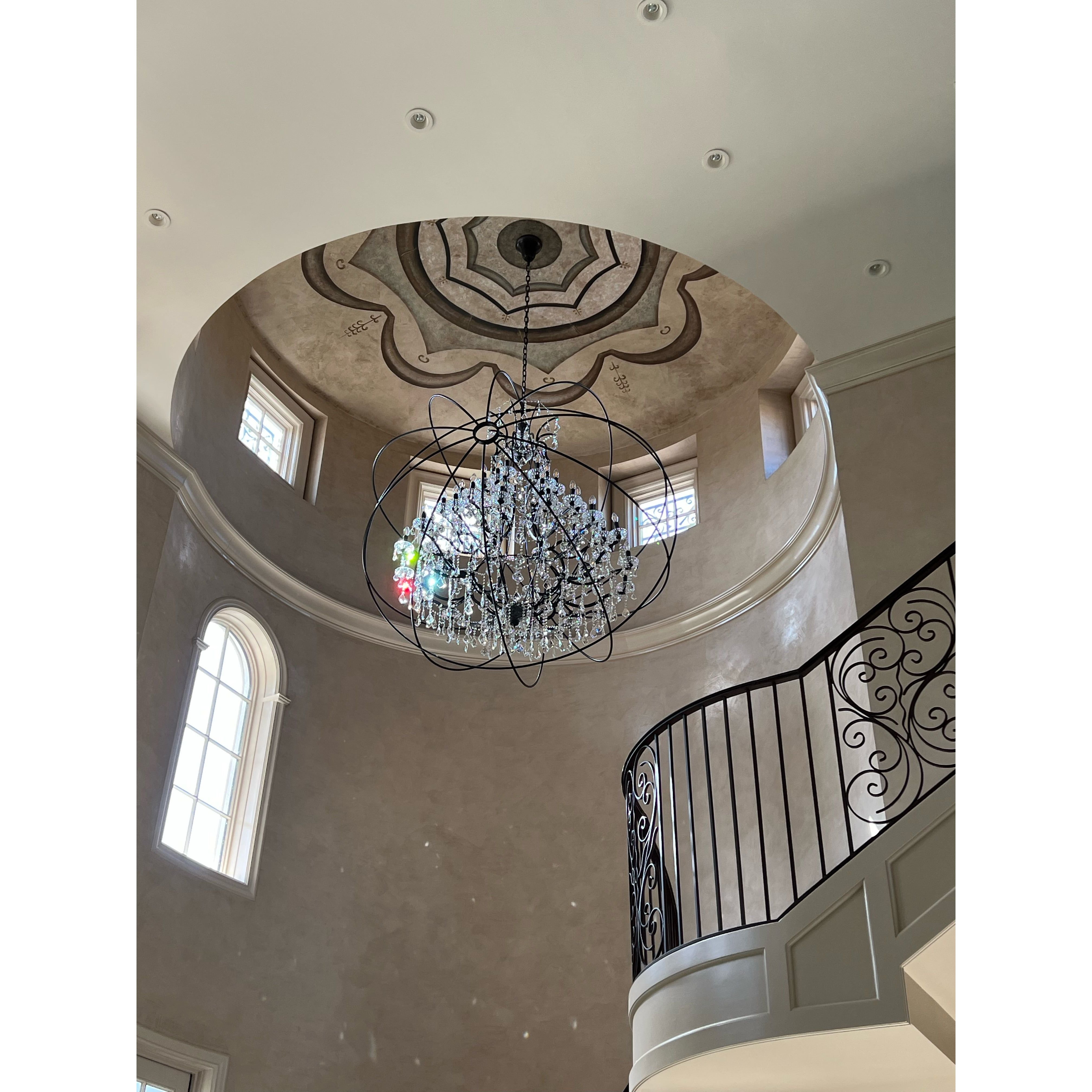 50 Light 80" MN Iron Orb Crystal Chandelier - Italian Concept -