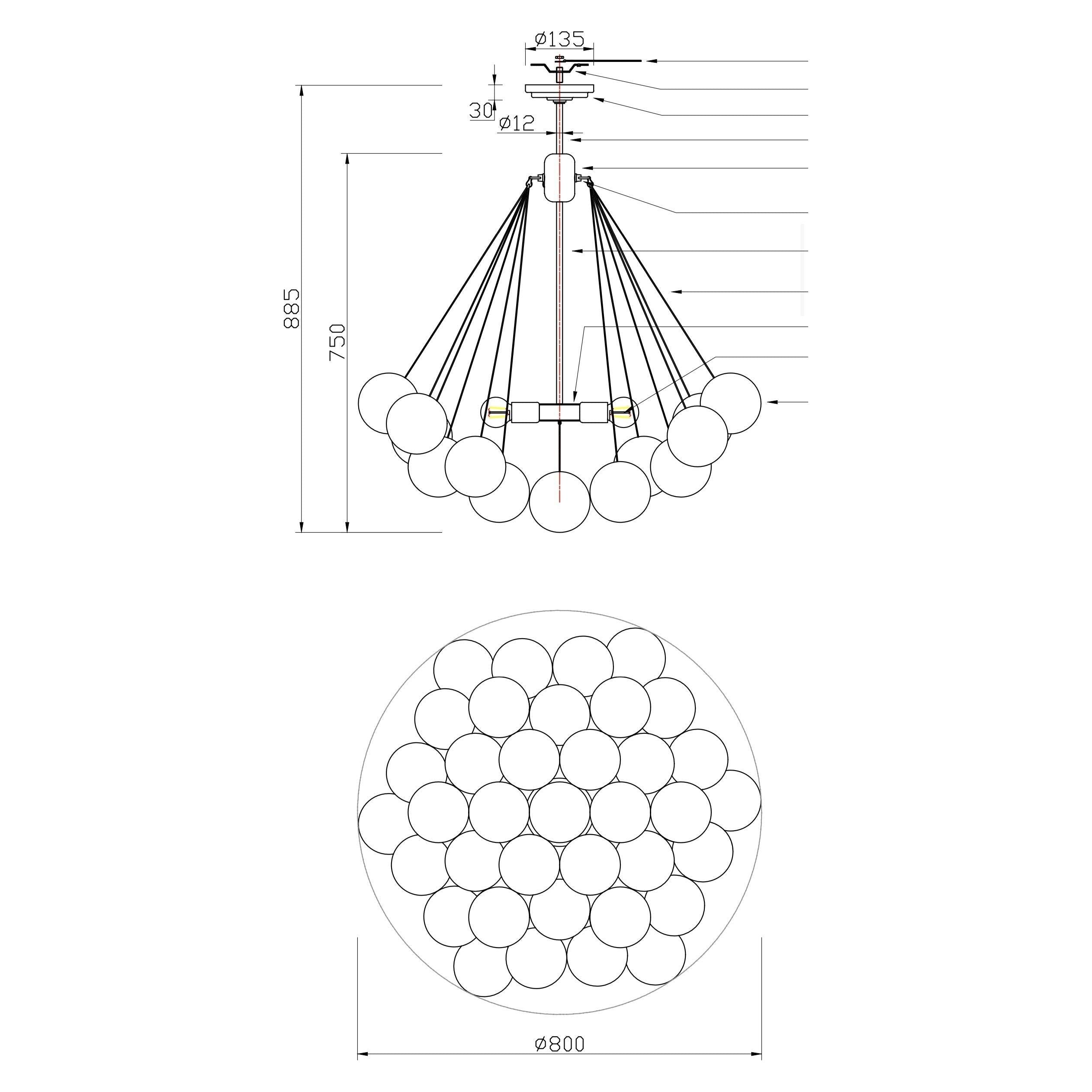 Blanket Glass Globe Pendant Chandelier - Italian Concept -