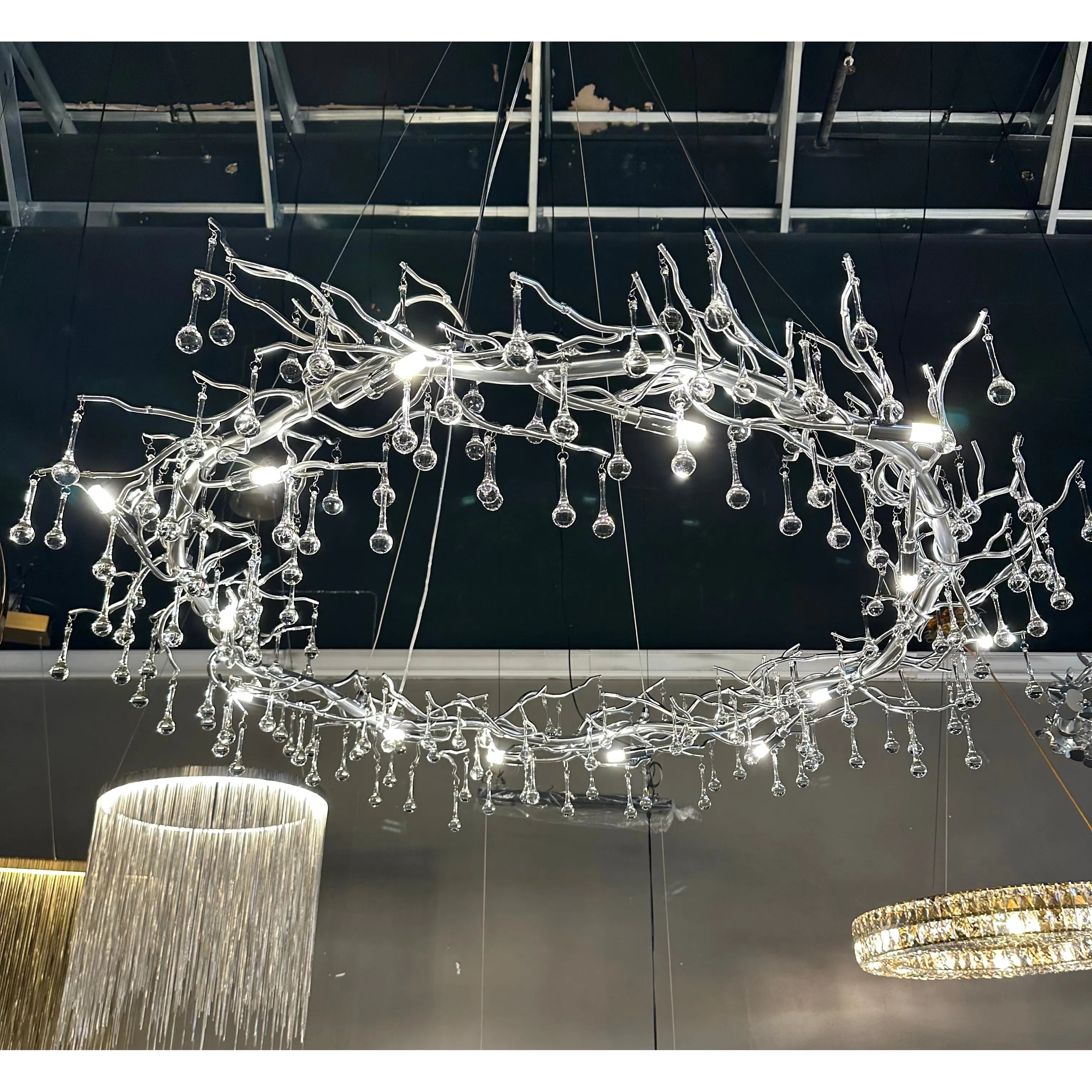 Livio Halo Branching Round Teardrop Chandelier - Italian Concept