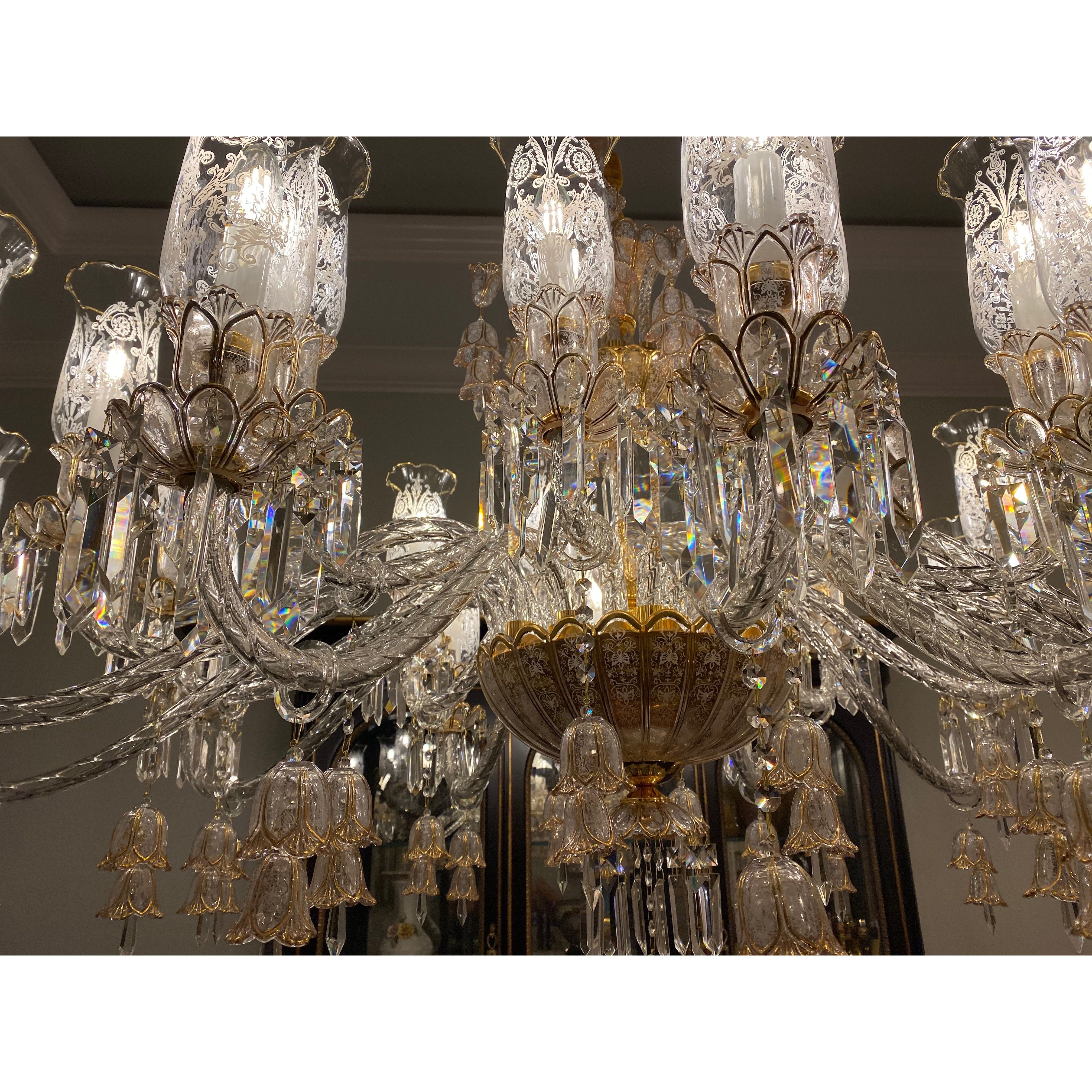 24 Light Oval/ Linear Marbella Garnier Crystal Chandelier - Italian Concept -