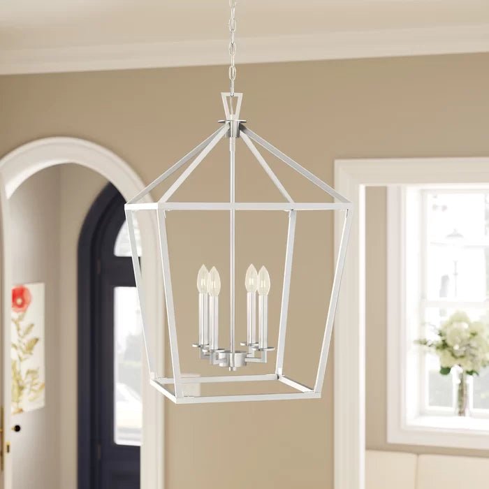 Chris Graff 4 - Light 17"W Lantern Geometric Chandelier - Italian Concept -